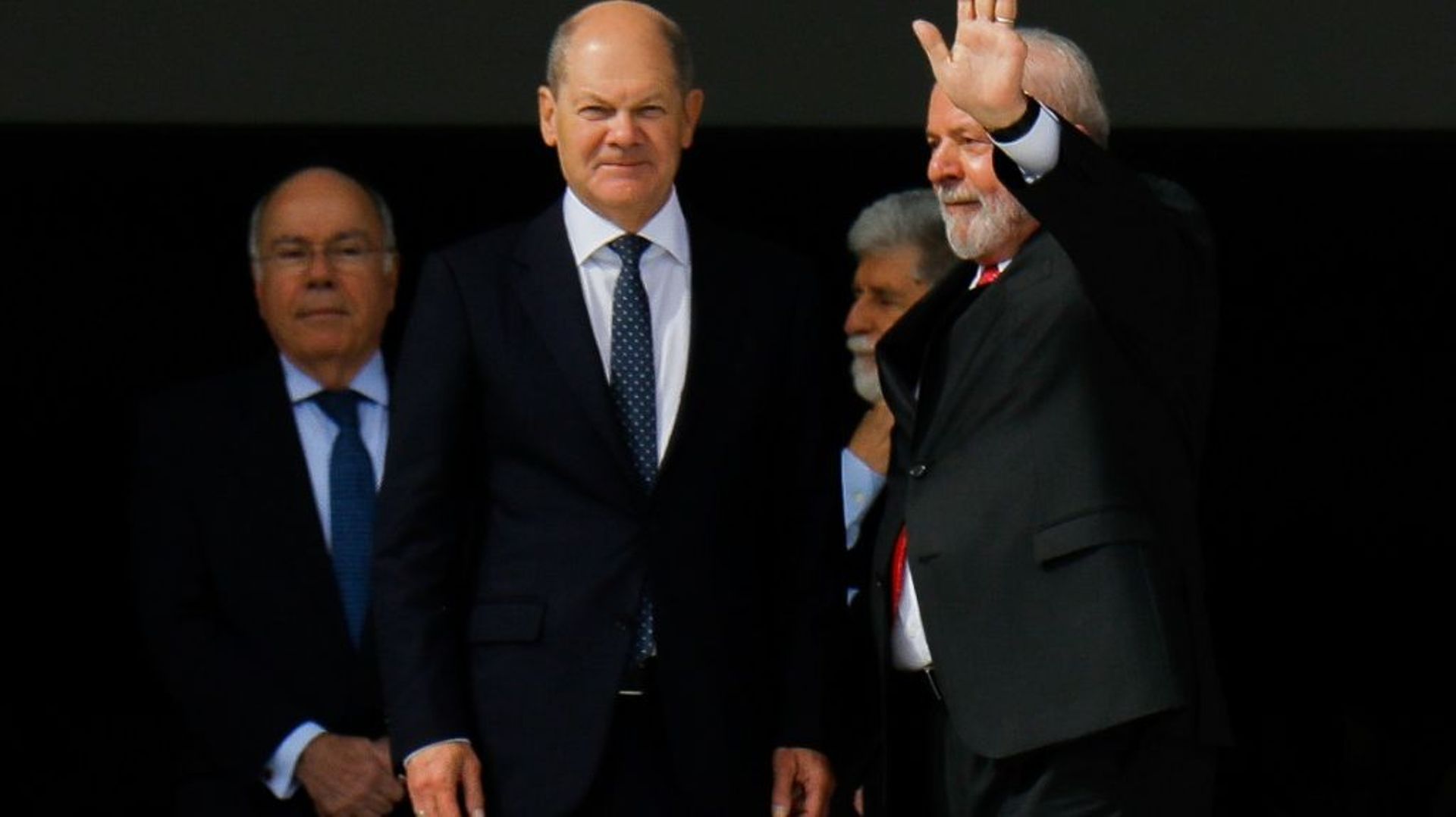Le chancelier allemand Olaf Scholz, à gauche, et le président brésilien Luiz Inacio "Lula" da Silva, à droite, le 30 janvier 2023 à Brasilia