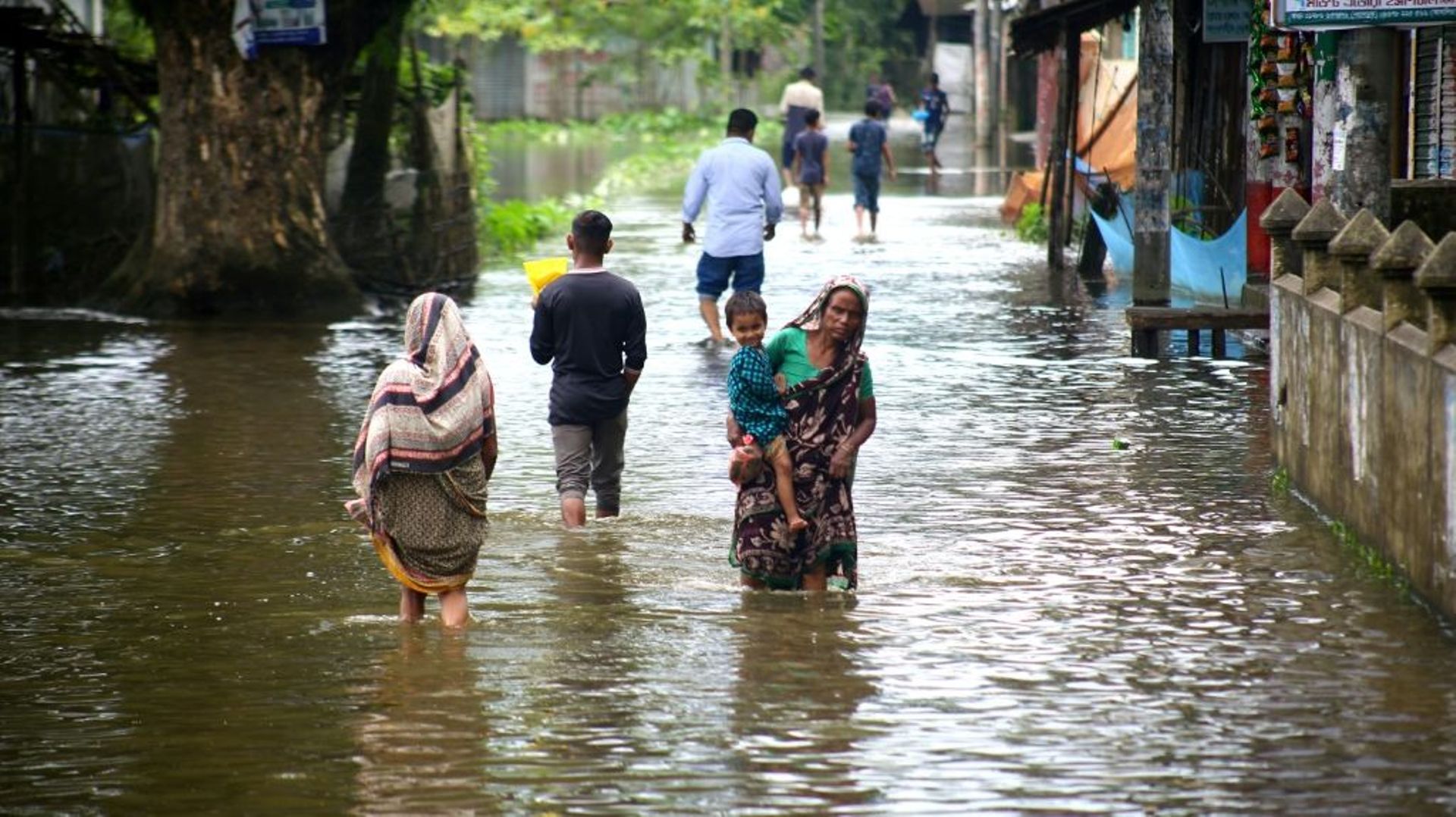 Inondations à Sylhet dans le nord-est du Bangladesh, dévasté par le début de la mousson