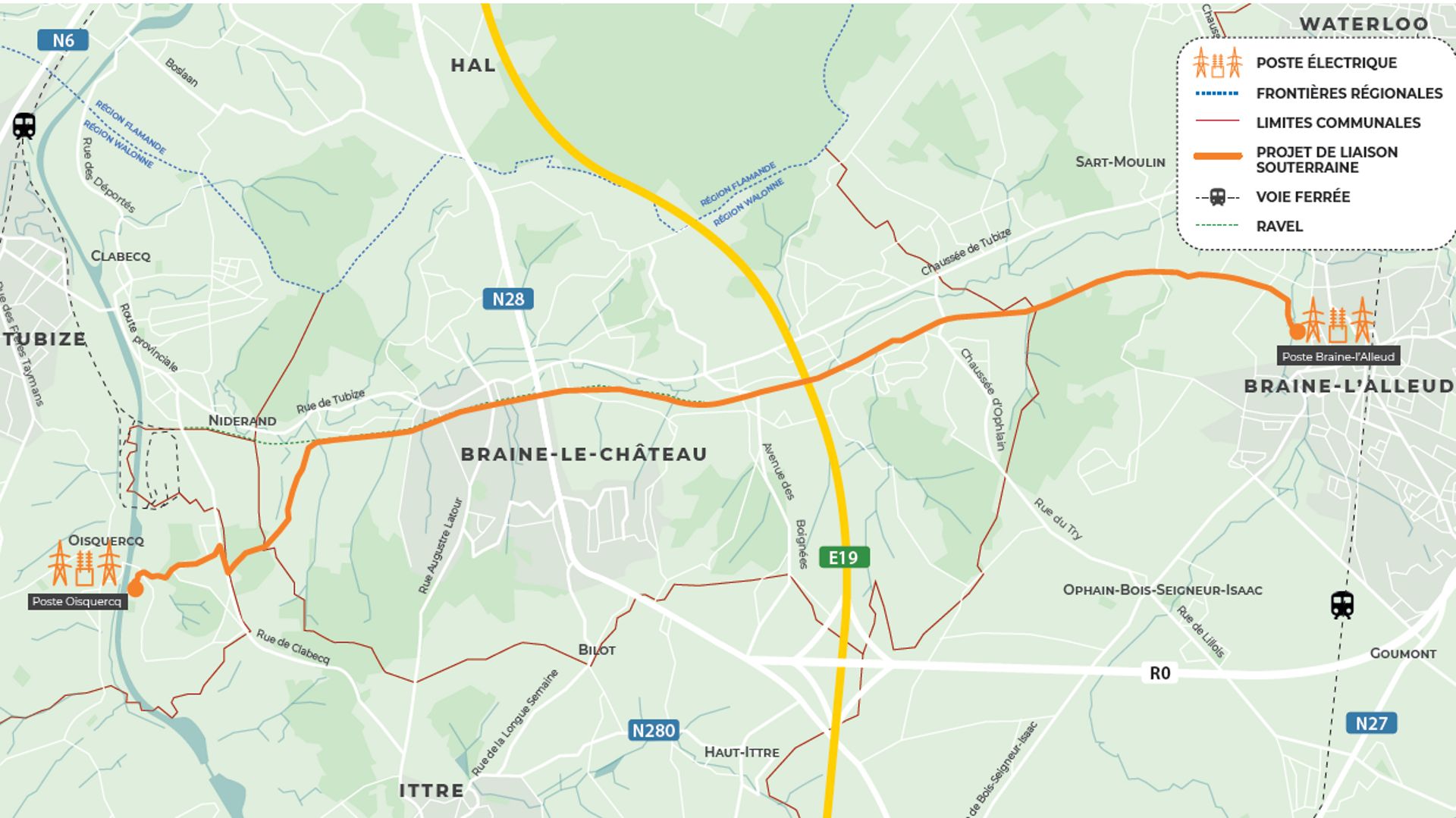 Un tracé de 15 km, entre Oisquercq et Braine-l’Alleud