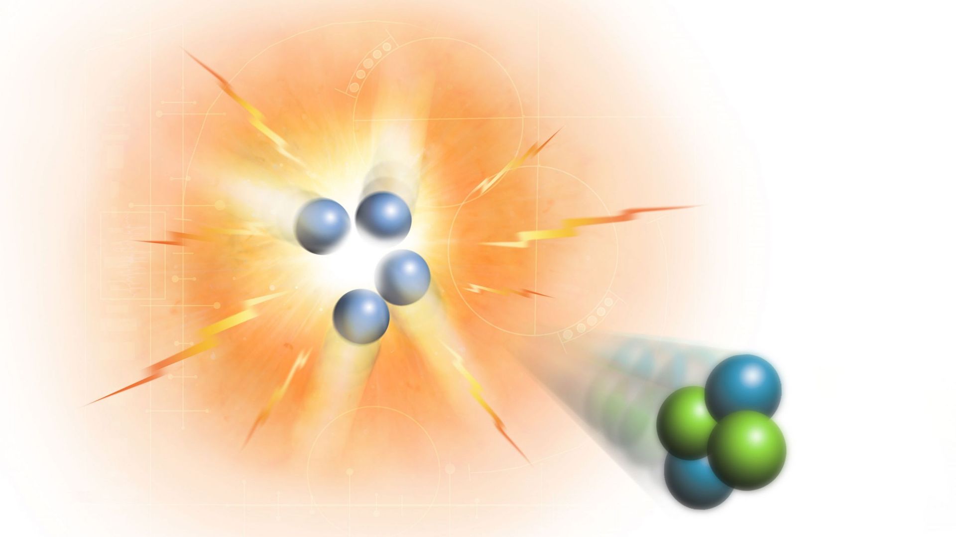 Artwork of nuclear fusion reaction