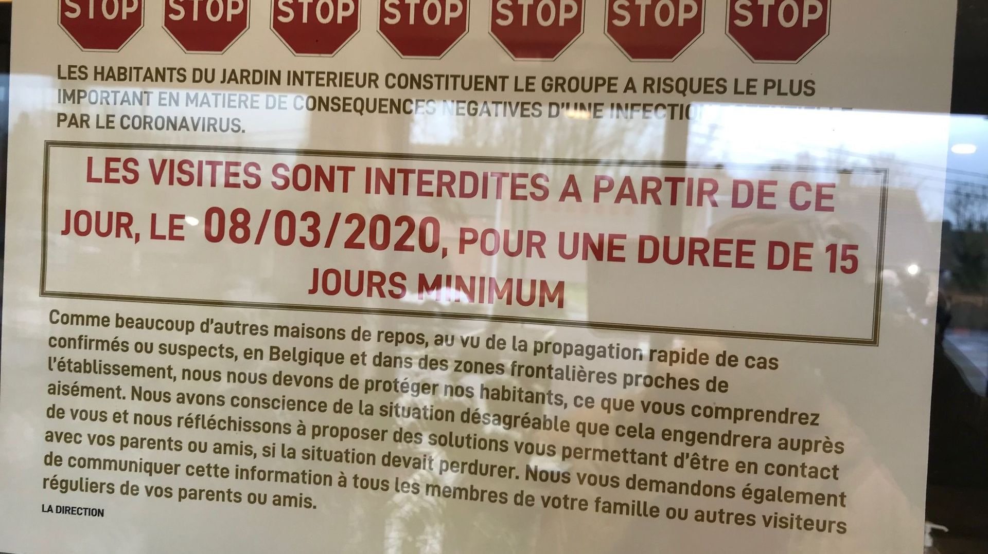Frasnes-lez-Anvaing: Une maison de repos interdit les visites, par mesure de précaution