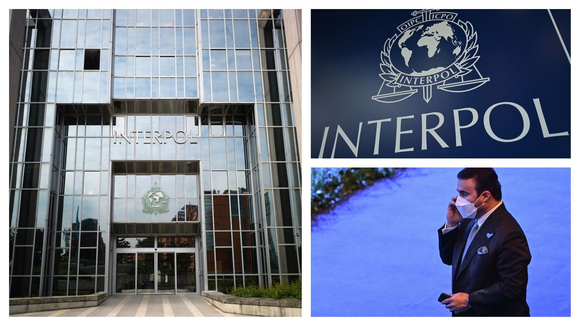 Siège d’Interpol, à Lyon, et Ahmed Nasser al-Raisi à Istanbul, le 23 novembre 2021