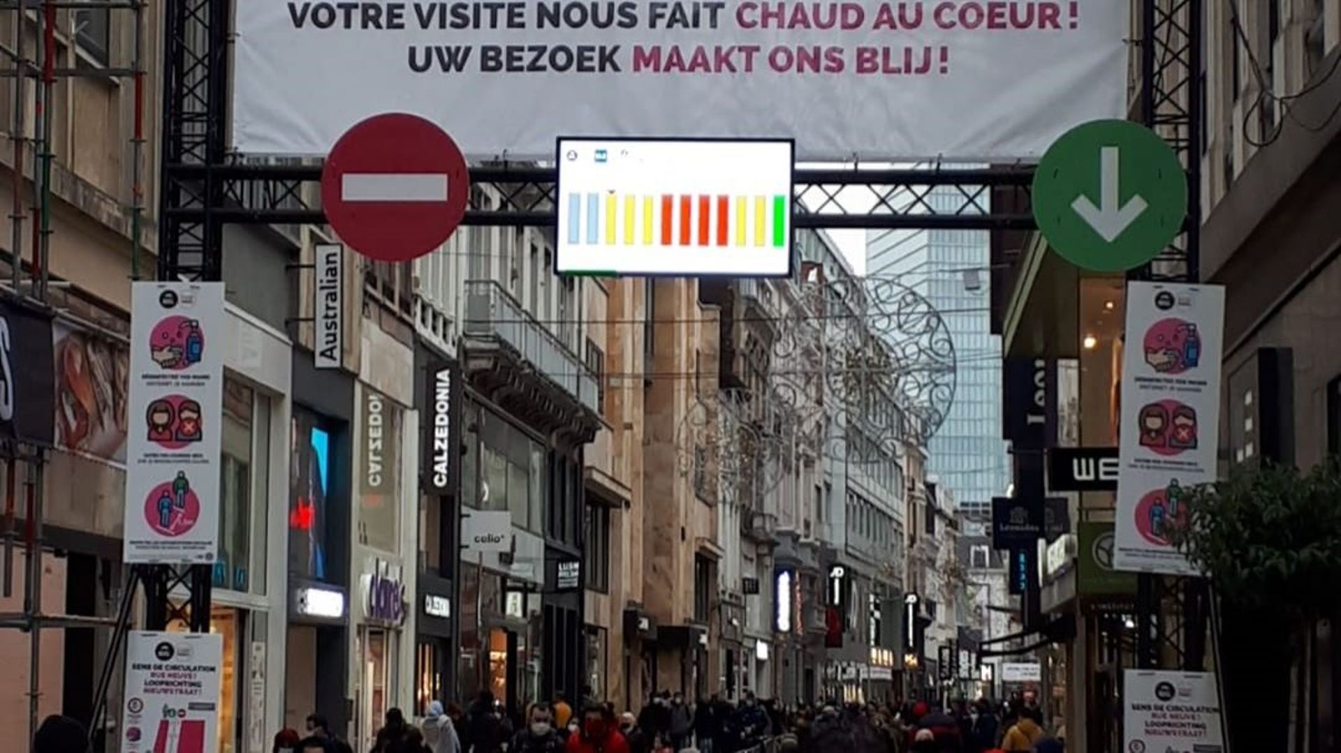 https://www.rueneuvebruxelles.be : un site web pour connaître en temps réel l'affluence à la rue Neuve à Bruxelles