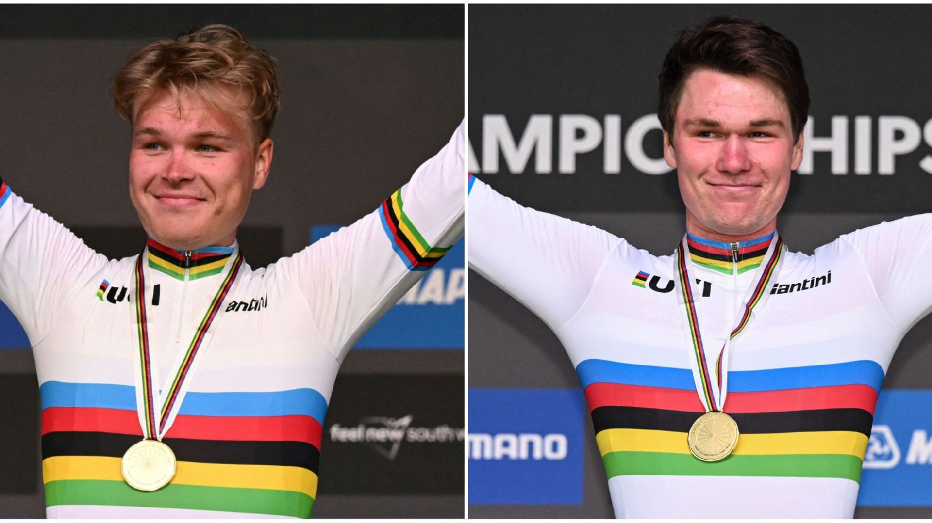 Cyclisme – Mondiaux : Tobias Foss (à gauche) et Soren Waerenskjold (à droite), les Norvégiens ont dominé les premiers chronos chez les garçons aux championnats du monde de Wollongong. Ont-ils un secret ?