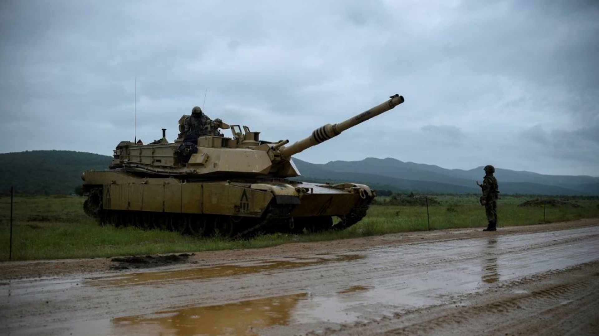 Un char M1A2 Abrams de l’armée américaine durant un exercice militaire à Novo Selo, en Bulgarie, le 31 mai 2021