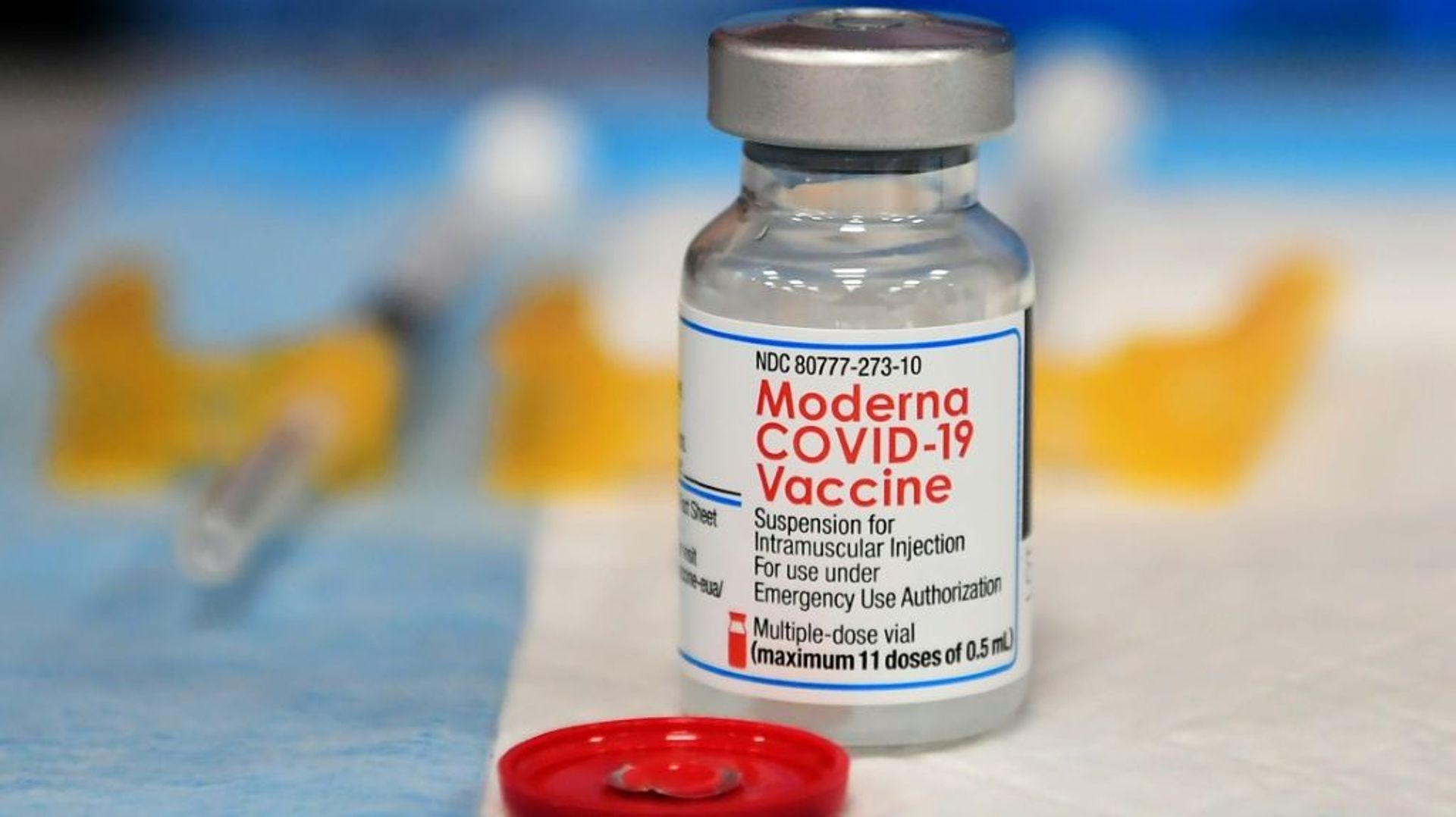 Photo d'illustration du vaccin contre le Covid-19 de Moderna à Los Angeles en décembre 2021