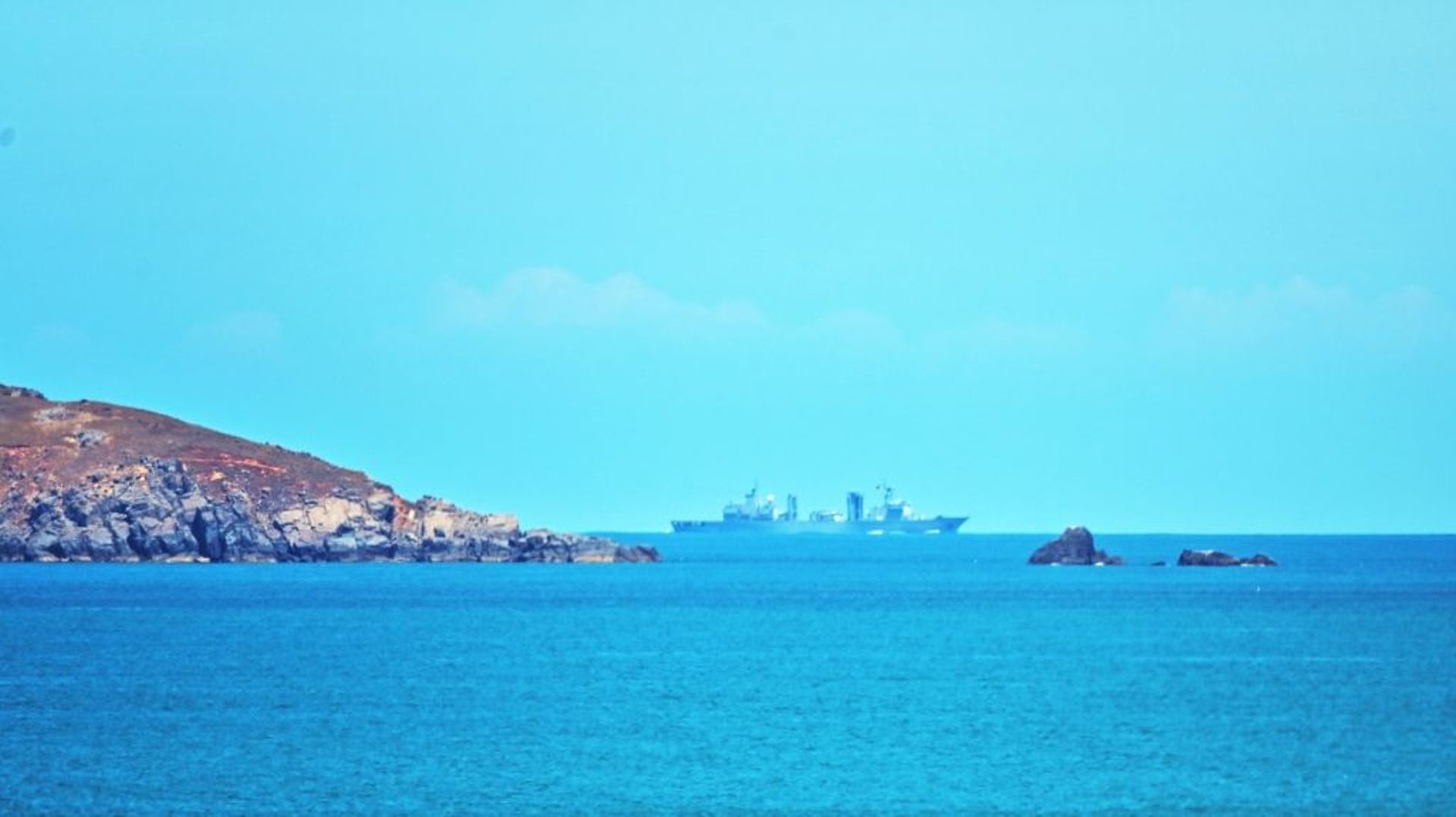 Un navire militaire chinois au large de l'île de Pingtan, proche de Taïwan, le 5 août 2022