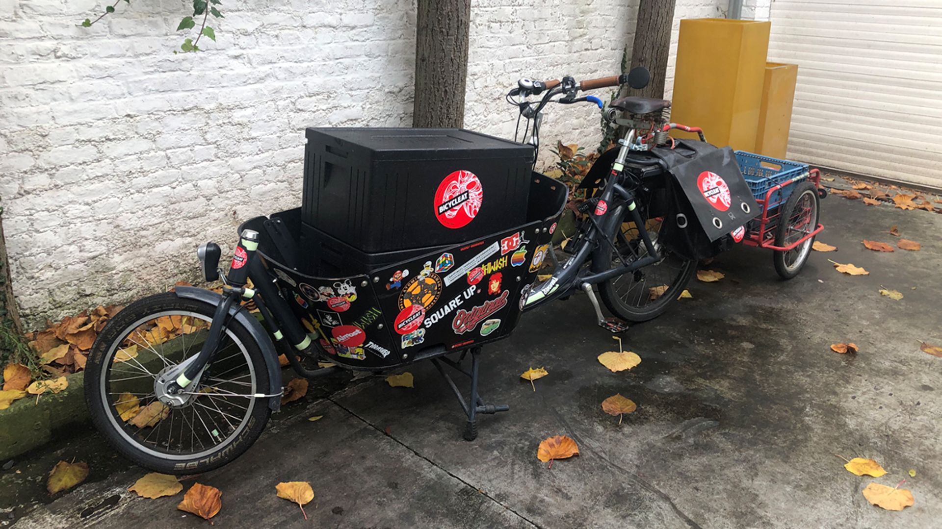 Un des vélos cargos utilisés par Jean-Luc Moerman pour distribuer ses repas chauds