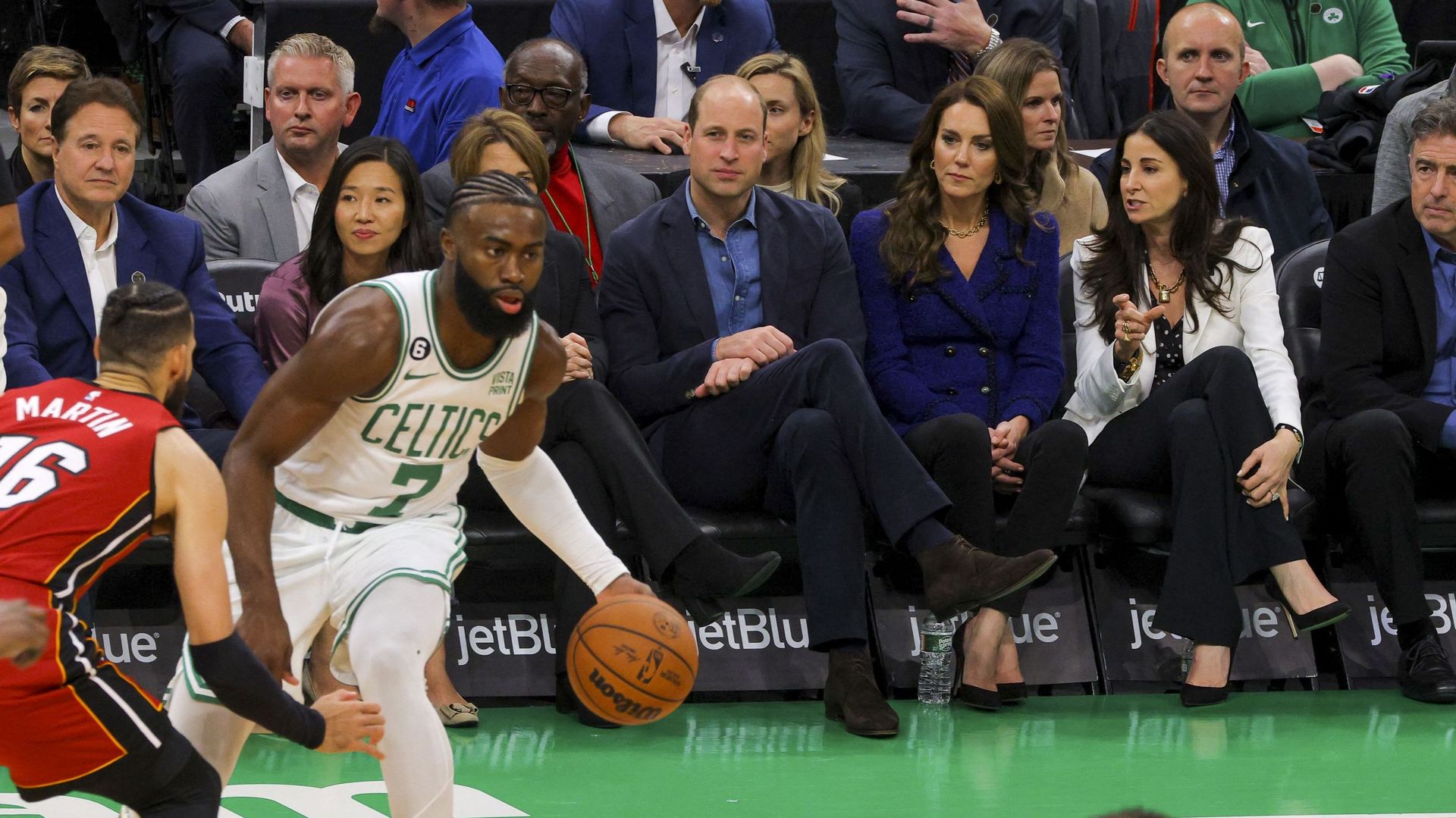 Sous le regard du Prince Williams et de la Prince Kate Middleton, les Celtics se sont imposés face à Miami 134 à 121.