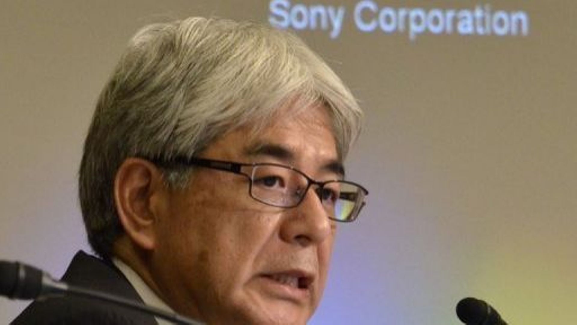 Le Pdg de Sony, Masaru Kato, présente les résultats de la société le 26 mai 2011 à Tokyo
