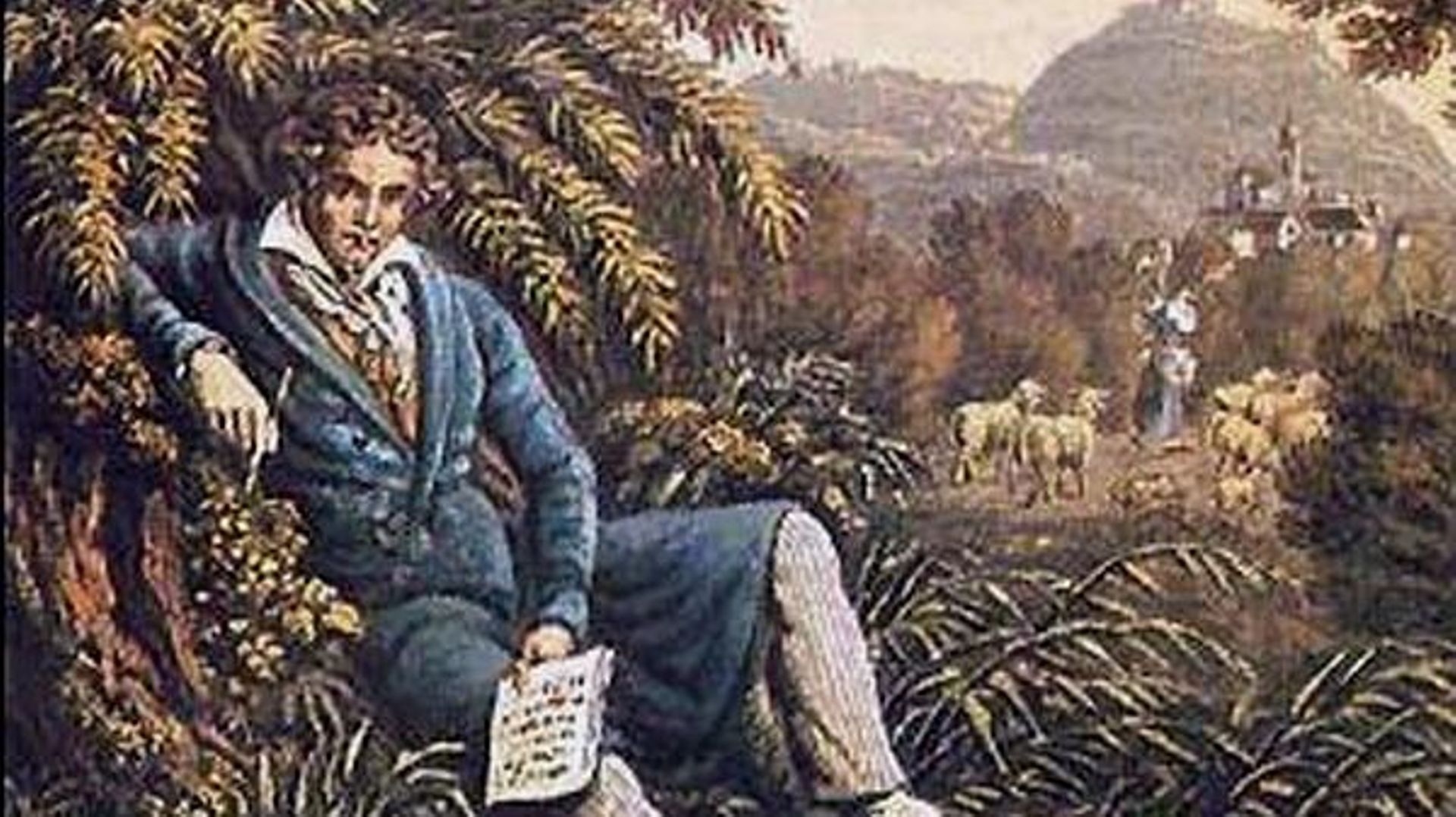 Beethoven près du ruisseau, 1834. NY Public Library, digital collections – Version colorisée