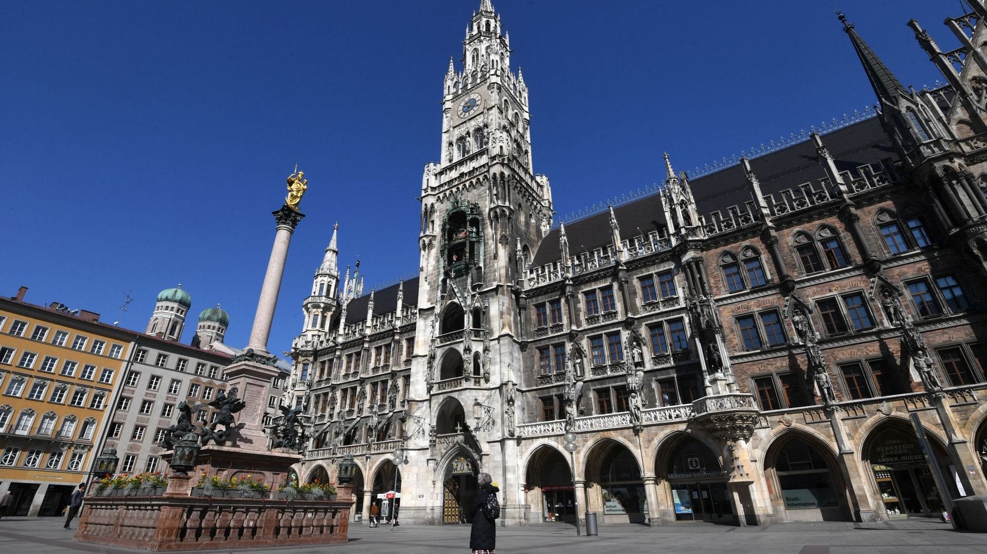 Grand Place de Munich (Bavière) vide, en mars 2020