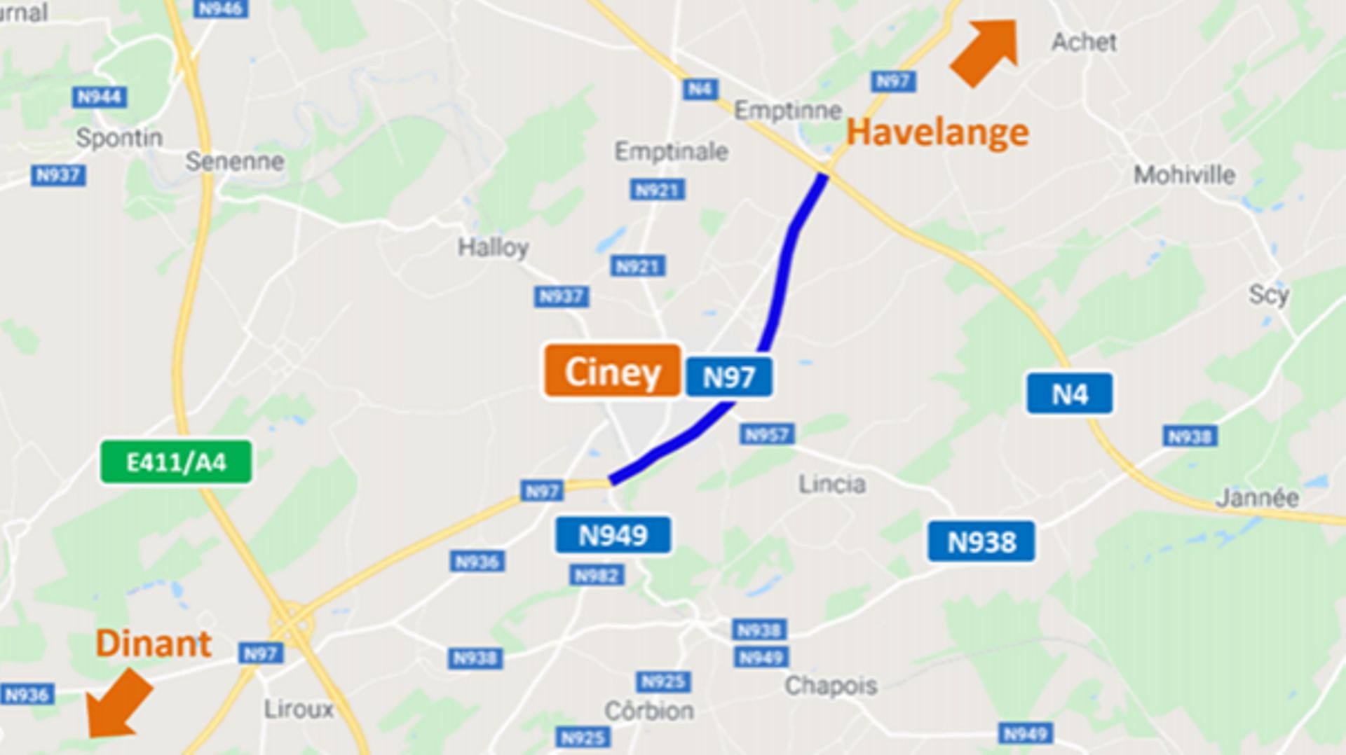 Travaux prévus en septembre sur la N67 à Ciney et la N63 entre Marche-en-Famenne et Baillonville