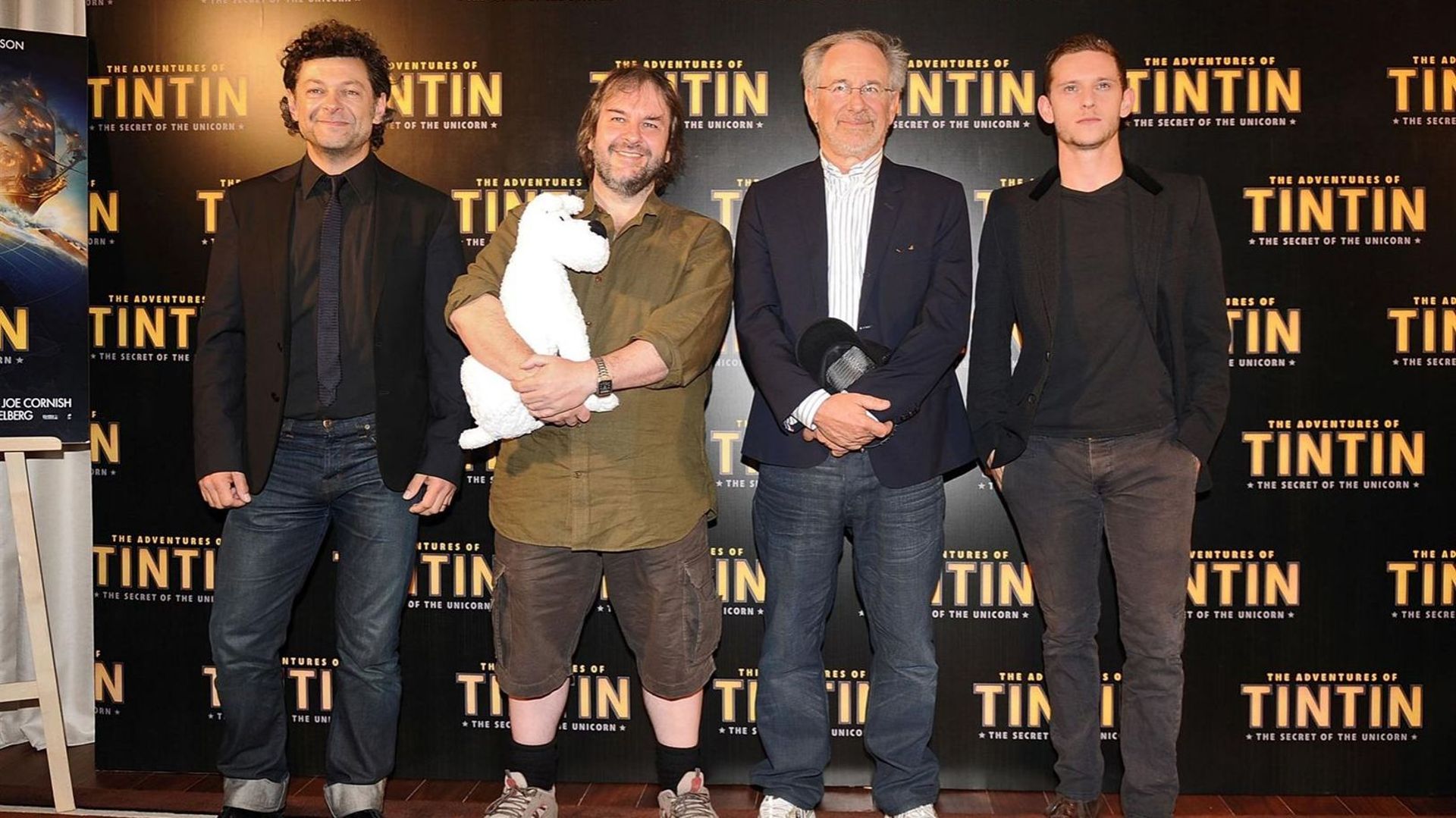 Andy Serkis, Peter Jackson, Steven Spielberg et Jamie Bell.
