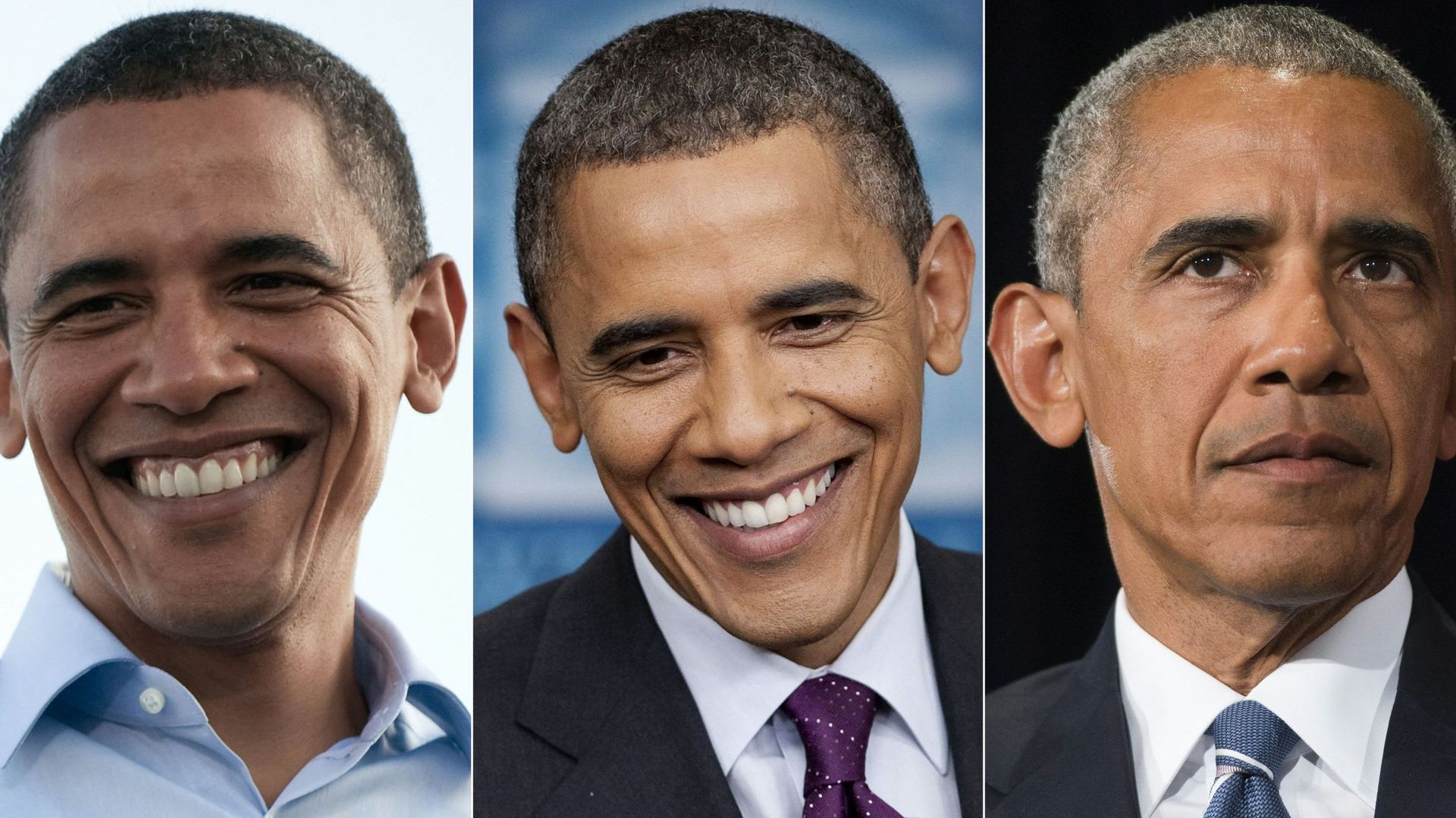 Barack Obama en 2008, 2012 et 2017