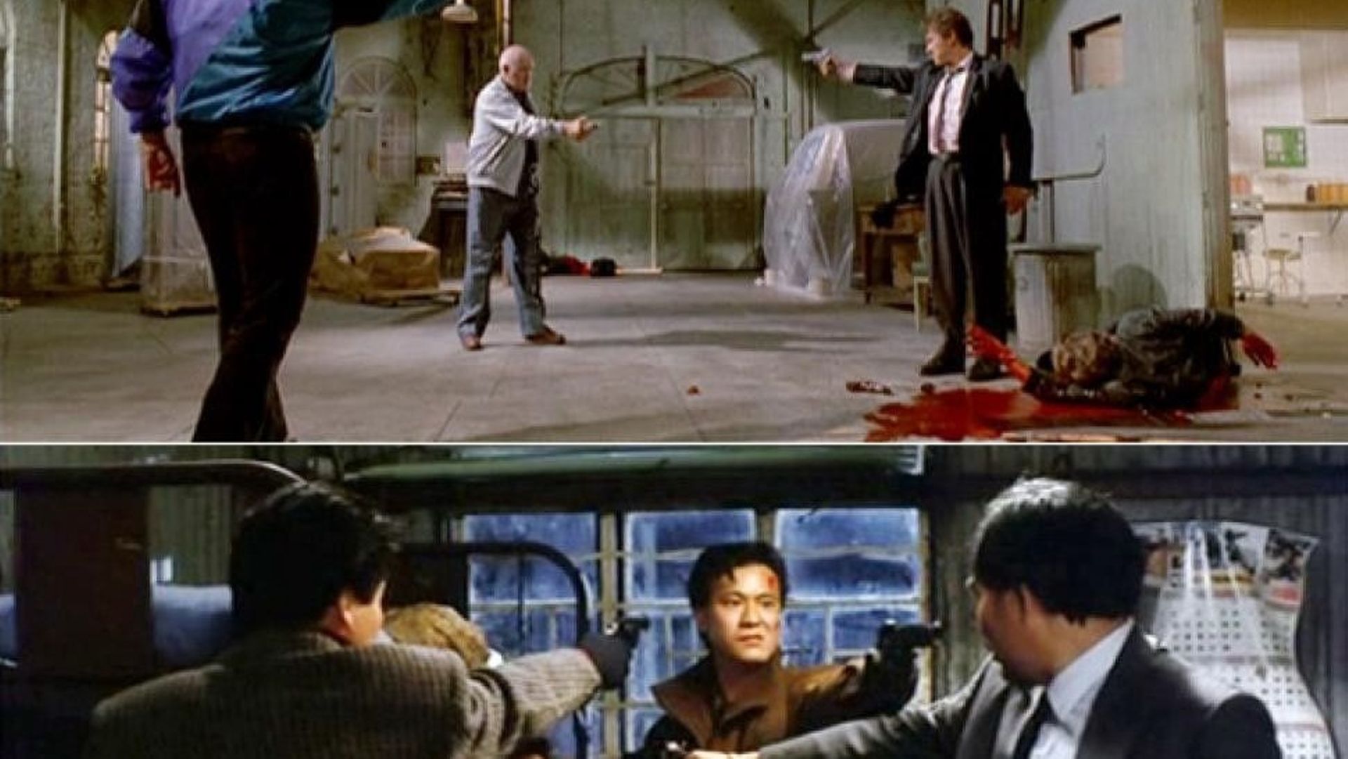 "Reservoir Dogs" (en haut) versus "City on fire" (en bas)