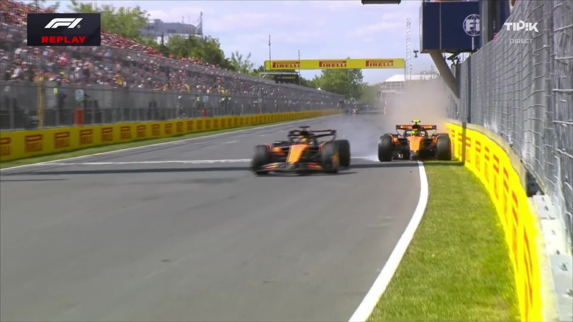 F1カナダ – ノリスとピアストリの間にぶら下がった後のマクラーレンでの最初の事件：「それは私の側で愚かだ」