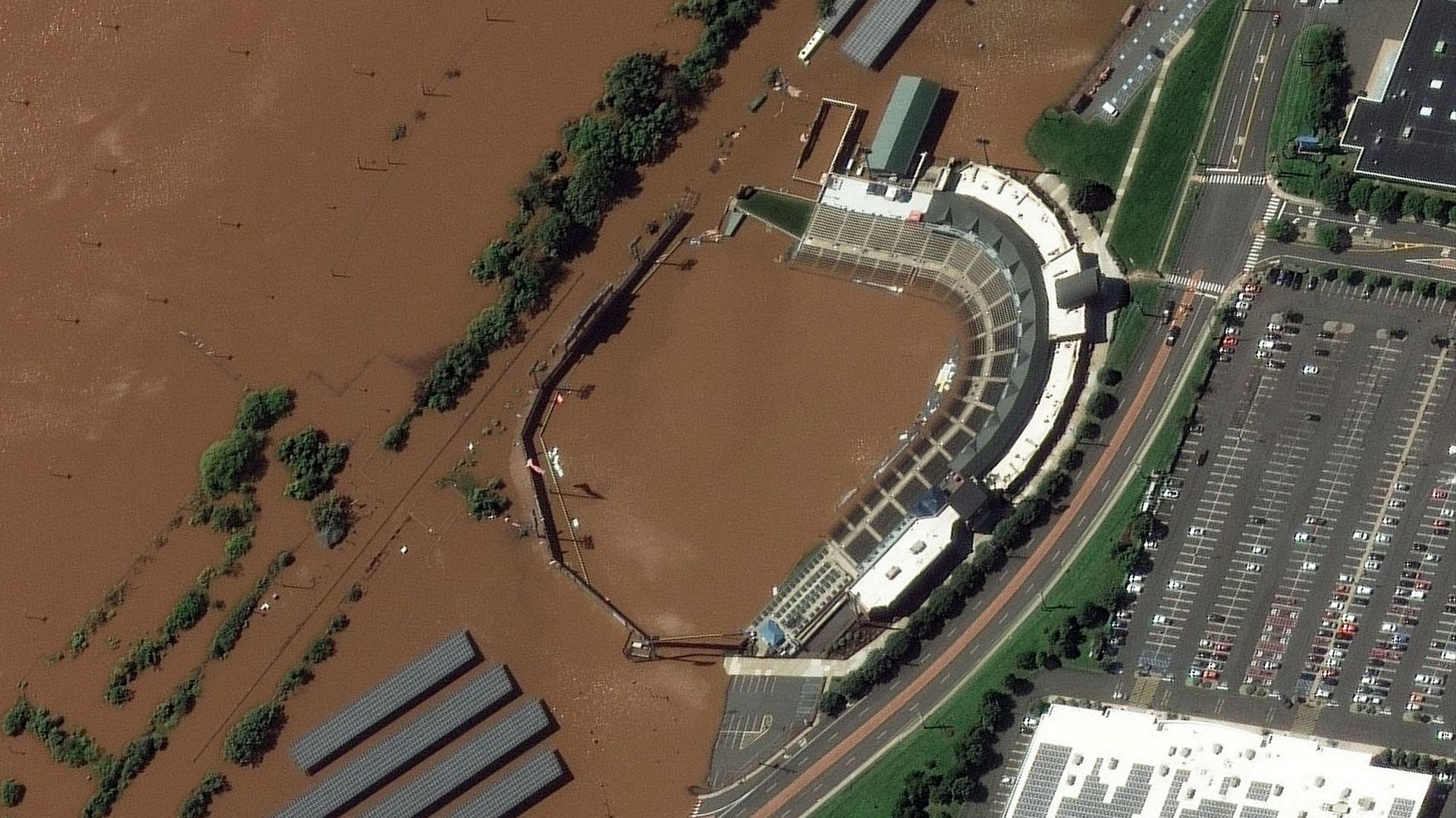 Stade inondé dans le New Jersey 