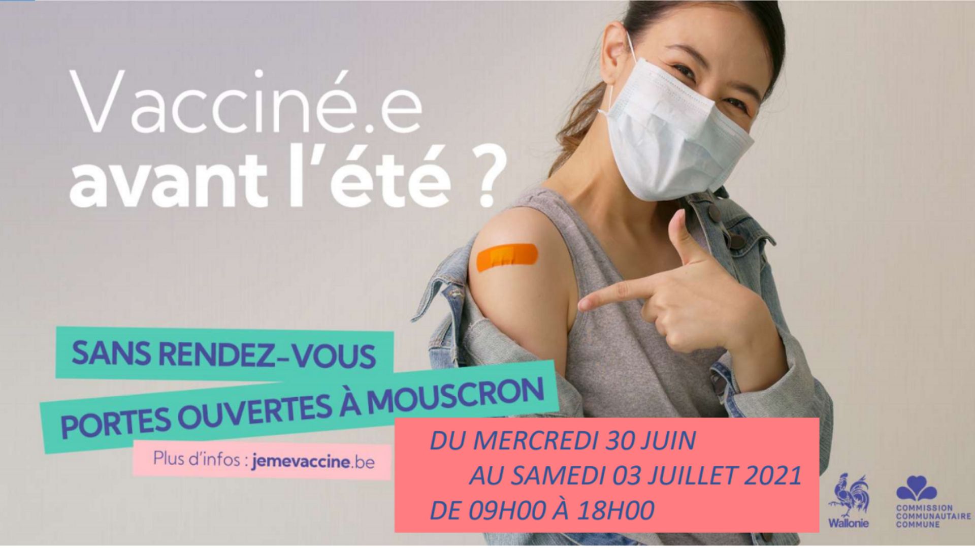 Mouscron : une vaccination sans rendez-vous est proposée au Centr’expo du 30 juin au 3 juillet