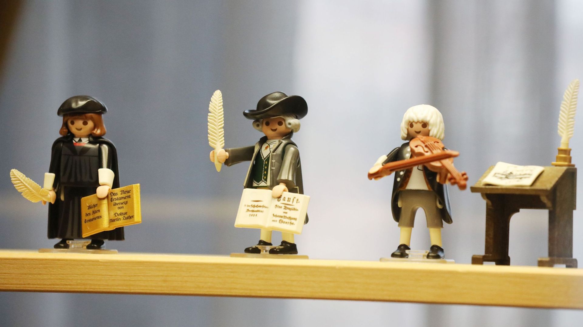 Figurine Playmobil représentant Martin Luther, Goethe et Bach