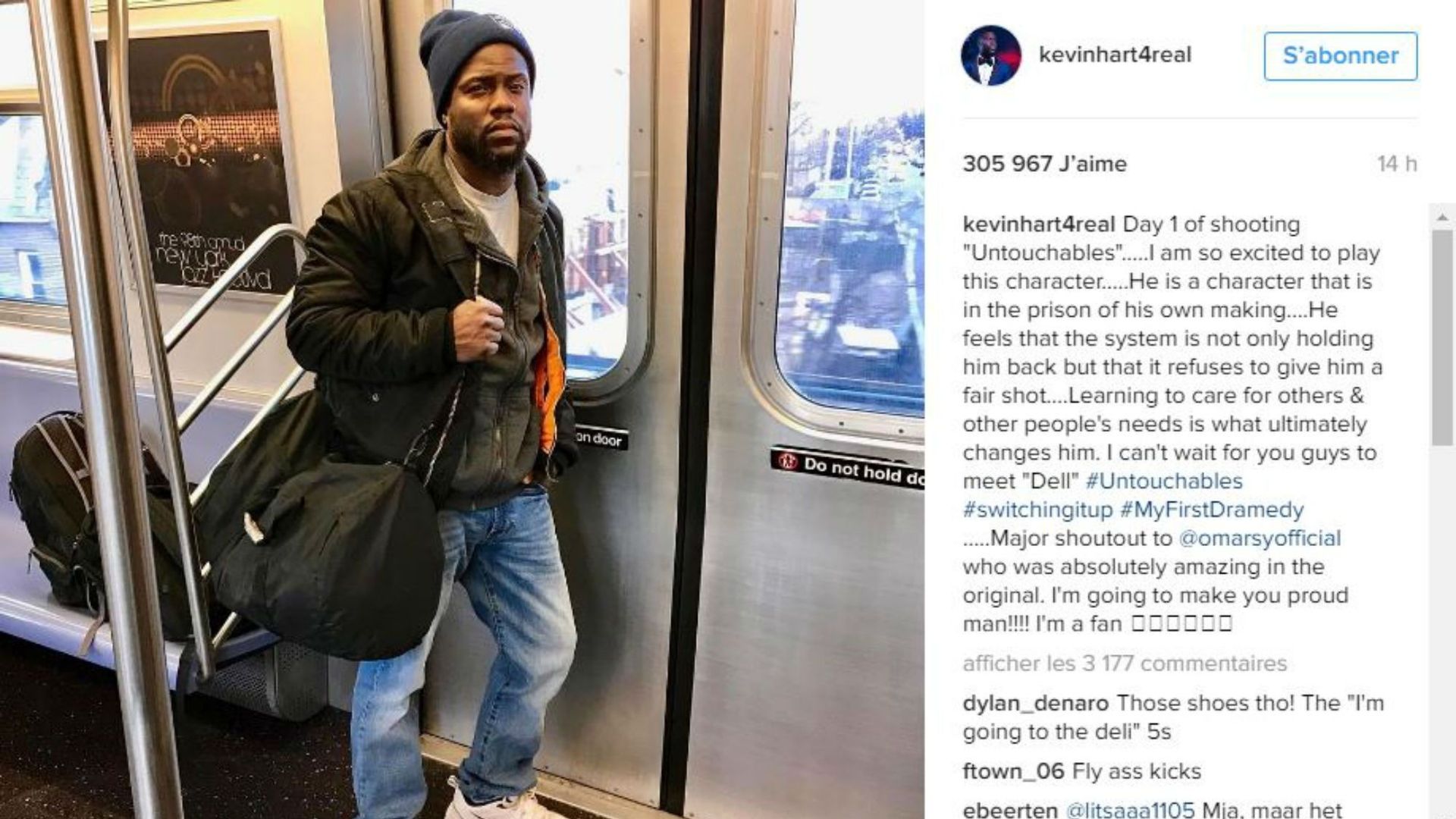 Kevin Hart Dévoile La Première Photo Du Remake Américain De Intouchables Rtbfbe 2268