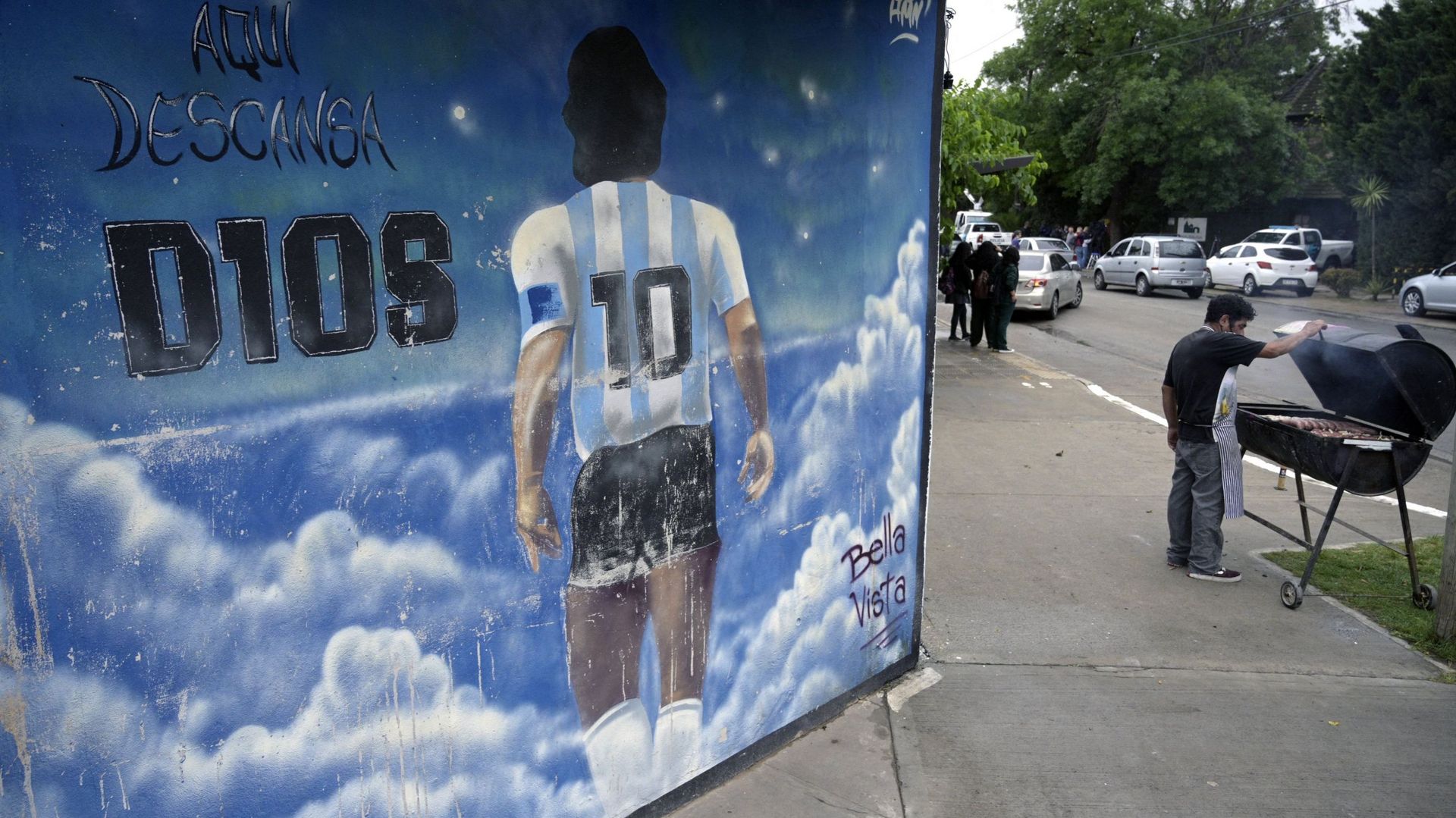Football : Une fresque hommage à Diego Maradona, à Buenos Aires