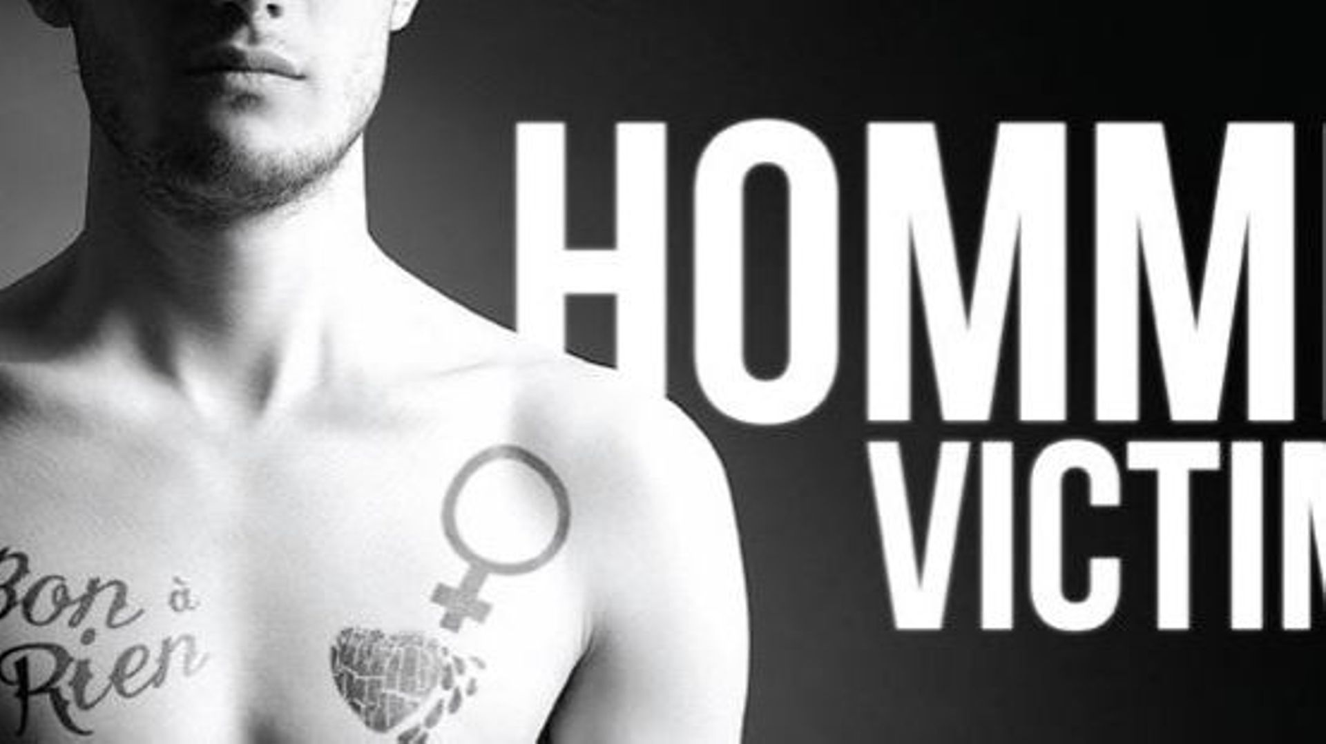 Affiche de la campagne pour sensibiliser aux hommes victimes de violence conjugale
Province de Liège, département des affaires sociales