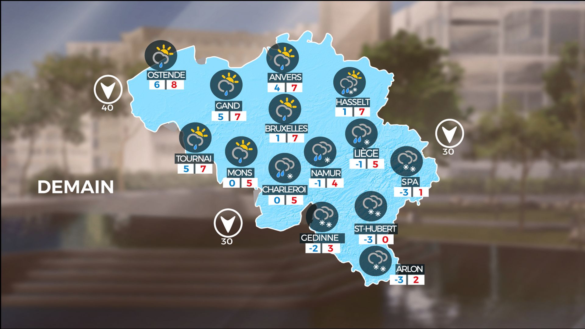 Prévisions pour demain jeudi