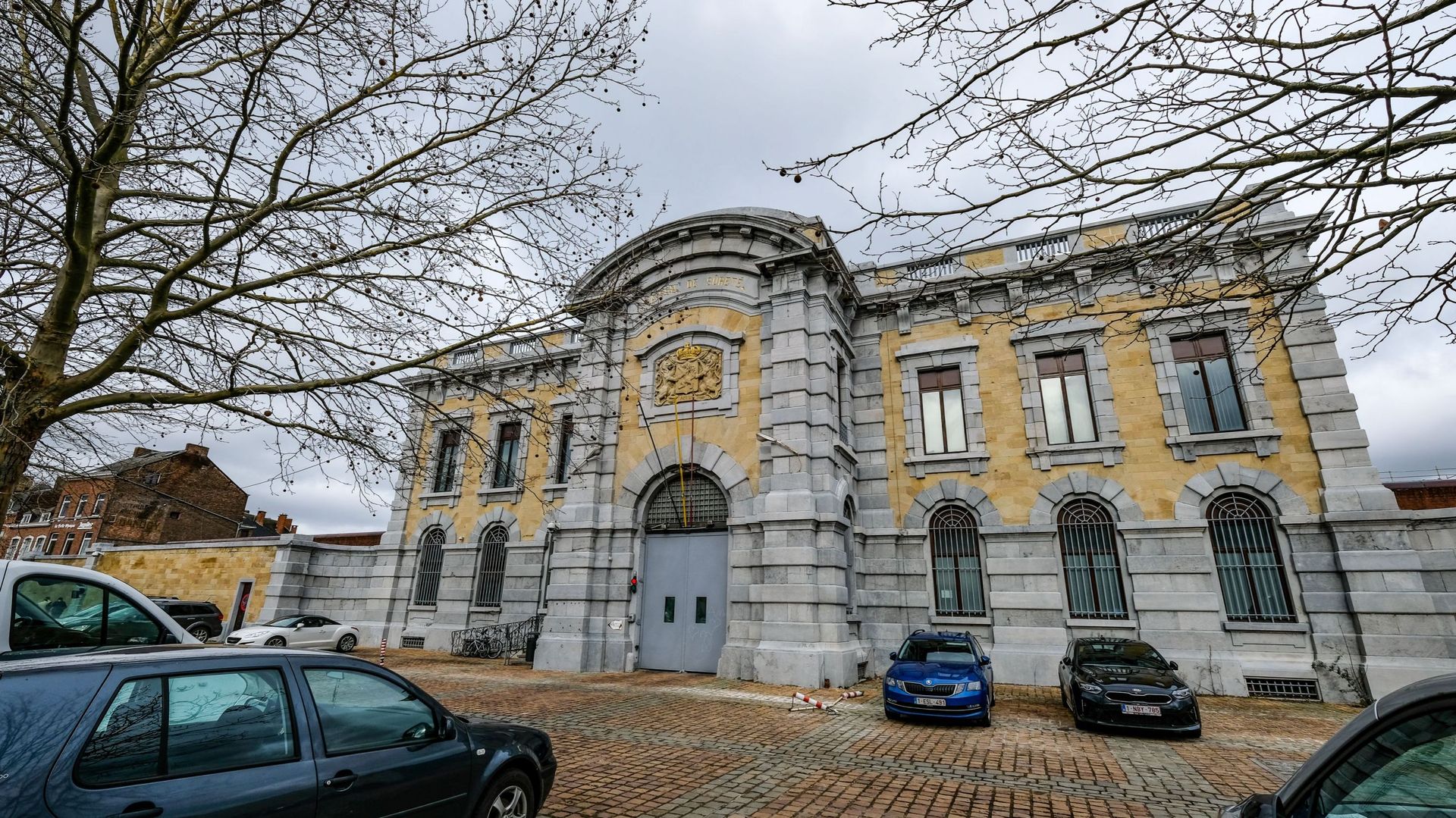 Façade de la prison de Namur, en février 2021