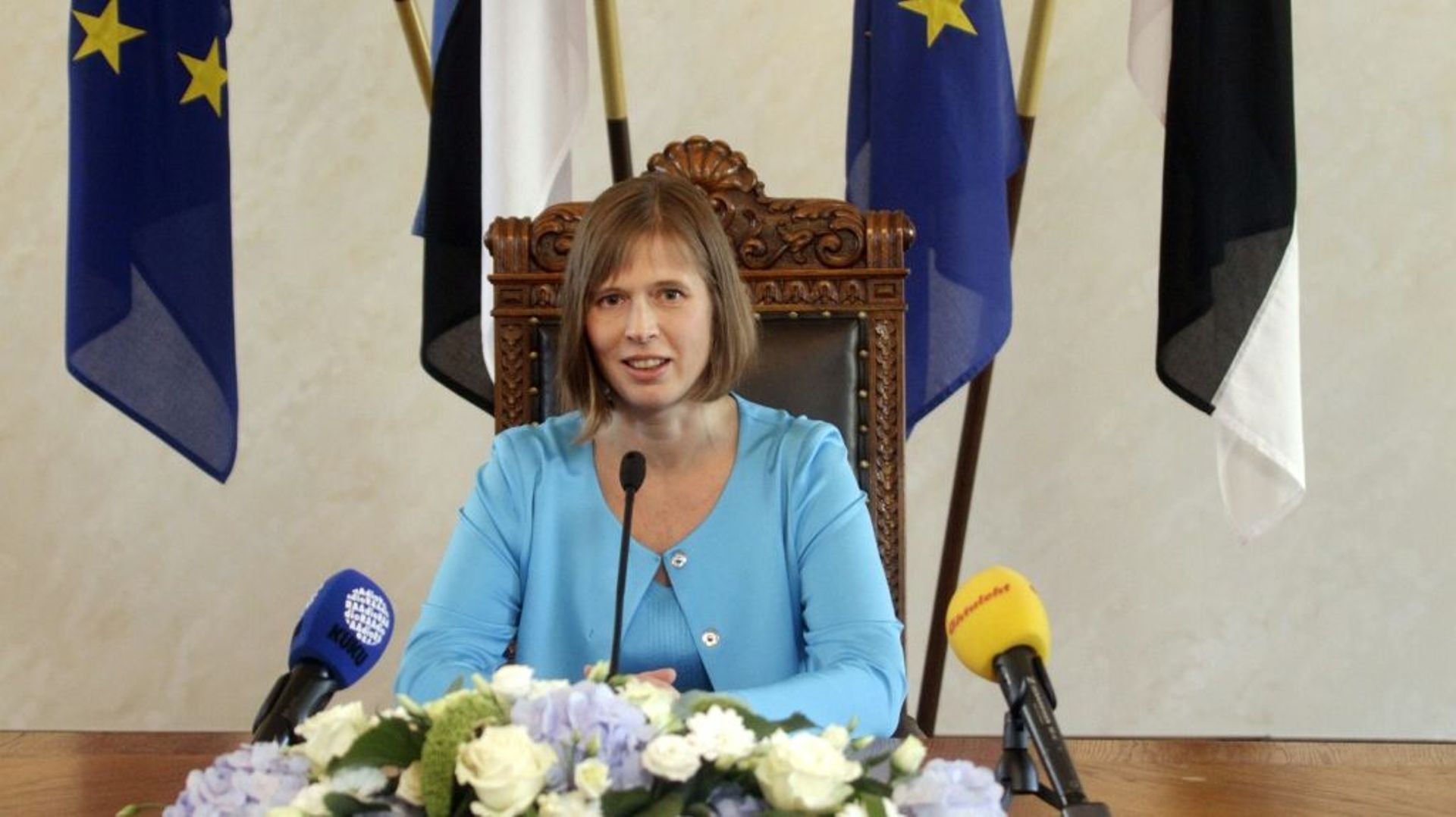 La nouvelle présidente estonienne Kersti Kaljulaid le 3 octobre 2016 à Tallinn