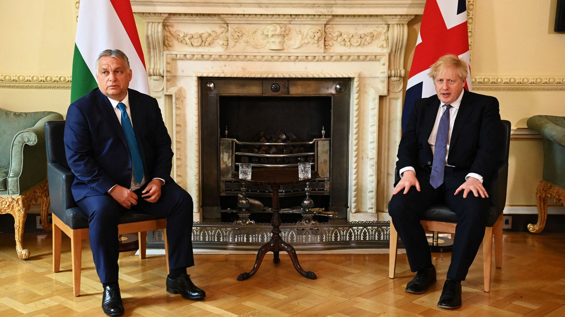 Viktor Orban et Boris Johnson, le Premier ministre britannique.