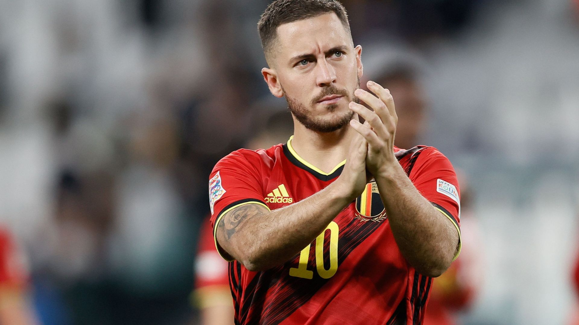Eden Hazard après la défaite contre la France en demi-finale de la Ligue des Nations, 7 octobre 2021.