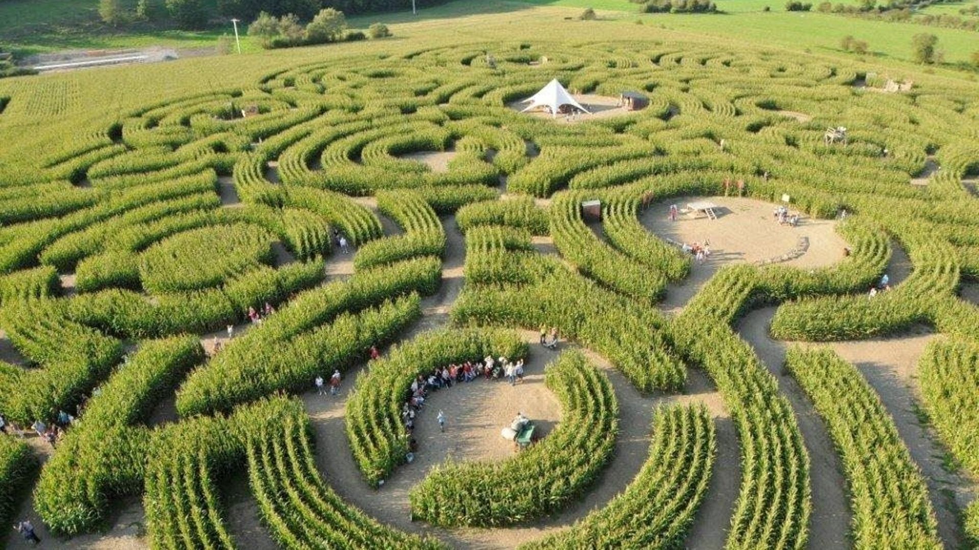 Vue aérienne du labyrinthe de Barvaux-sur-Ourthe