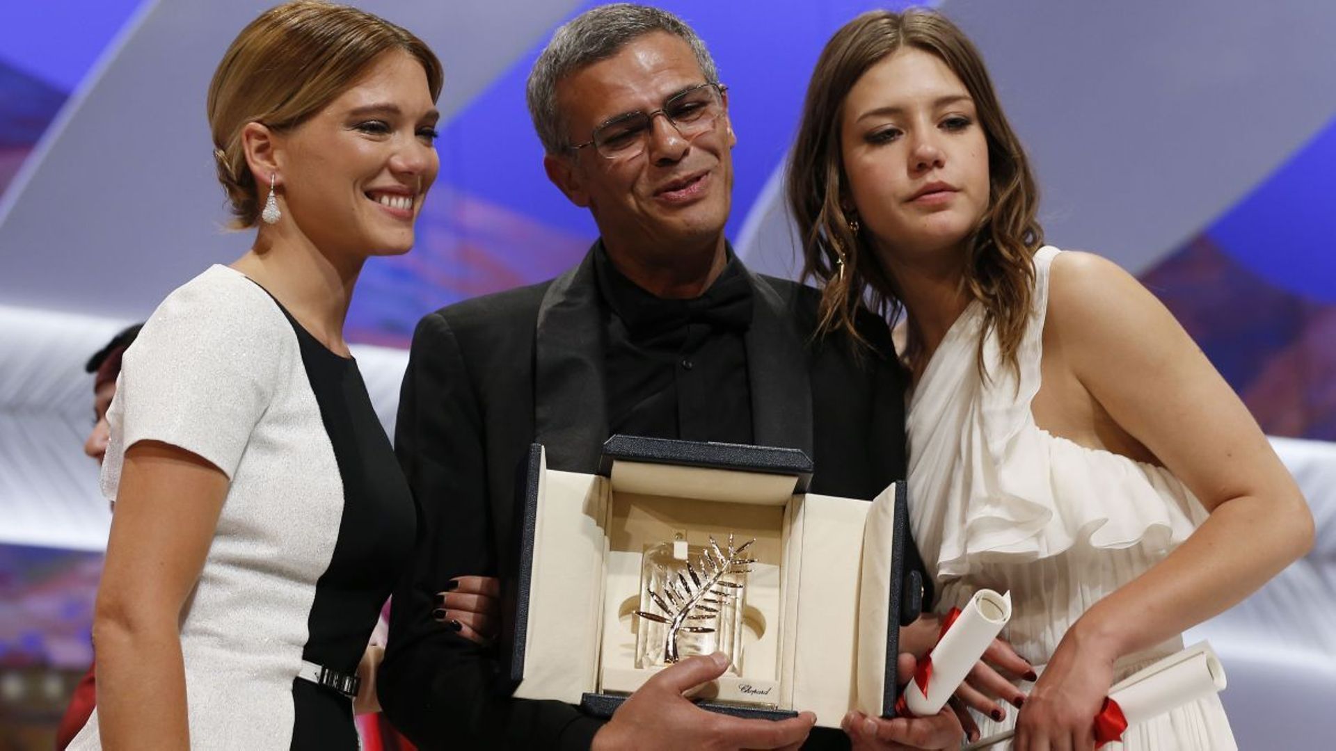 Cannes - Kechiche et ses deux interprètes Palme d'or pour "La vie d'Adèle"