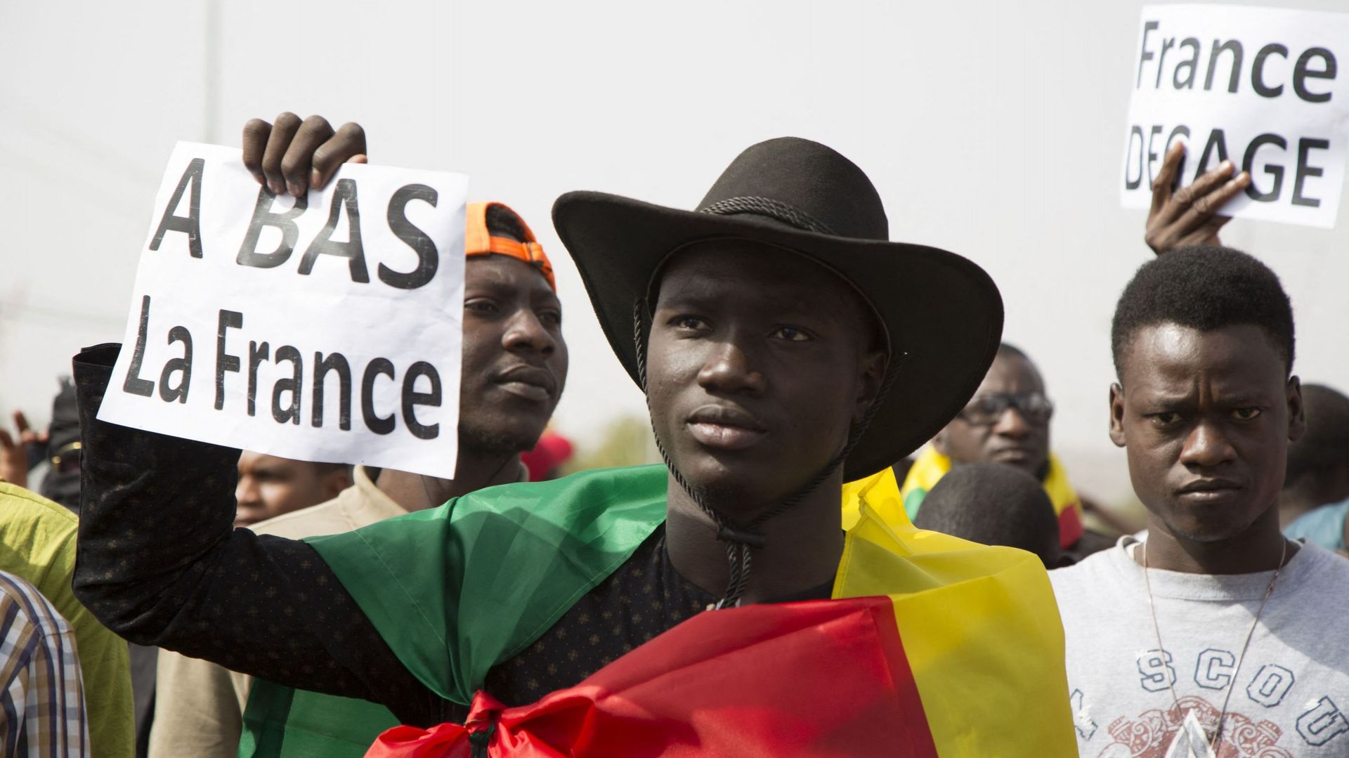 Manifestation d’hostilité contre l’intervention française au Mali, en janvier 2020.