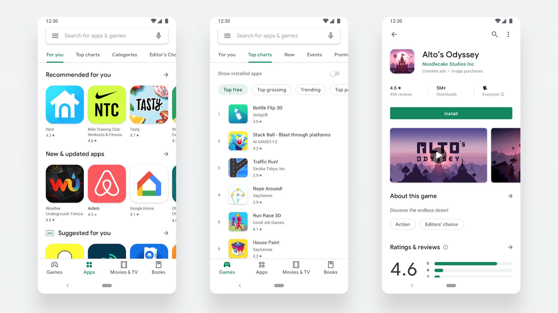 Google offre un nouveau look au Play Store sur Android