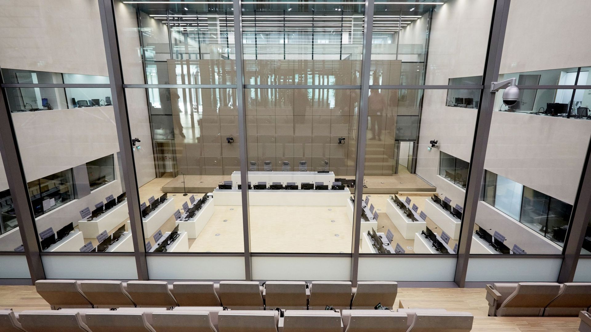 La salle d’audience de la Cour pénale internationale (CPI) à La Haye, aux Pays-Bas