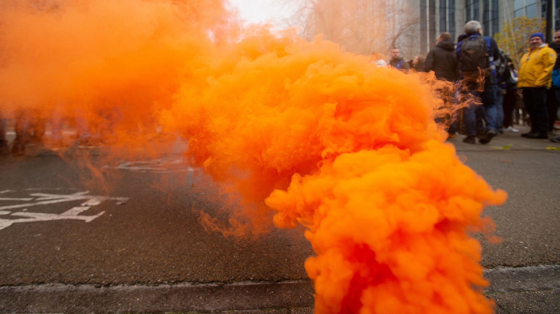En novembre, les policiers ont manifesté à Bruxelles pour dénoncer la violence exercée contre eux