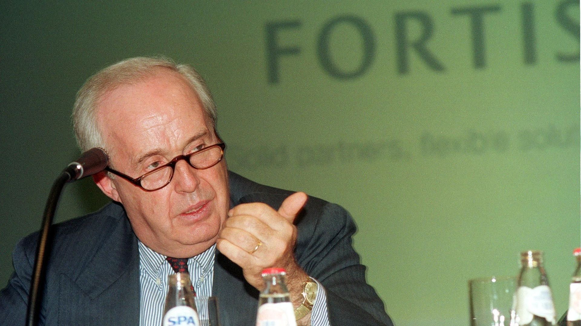 Maurice Lippens, ici en 1999 à la tête de Fortis, successeur de la générale de banque.