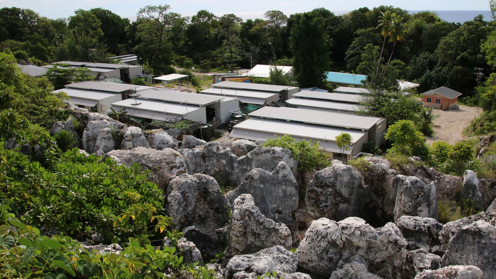 Camp sur l'île de Nauru