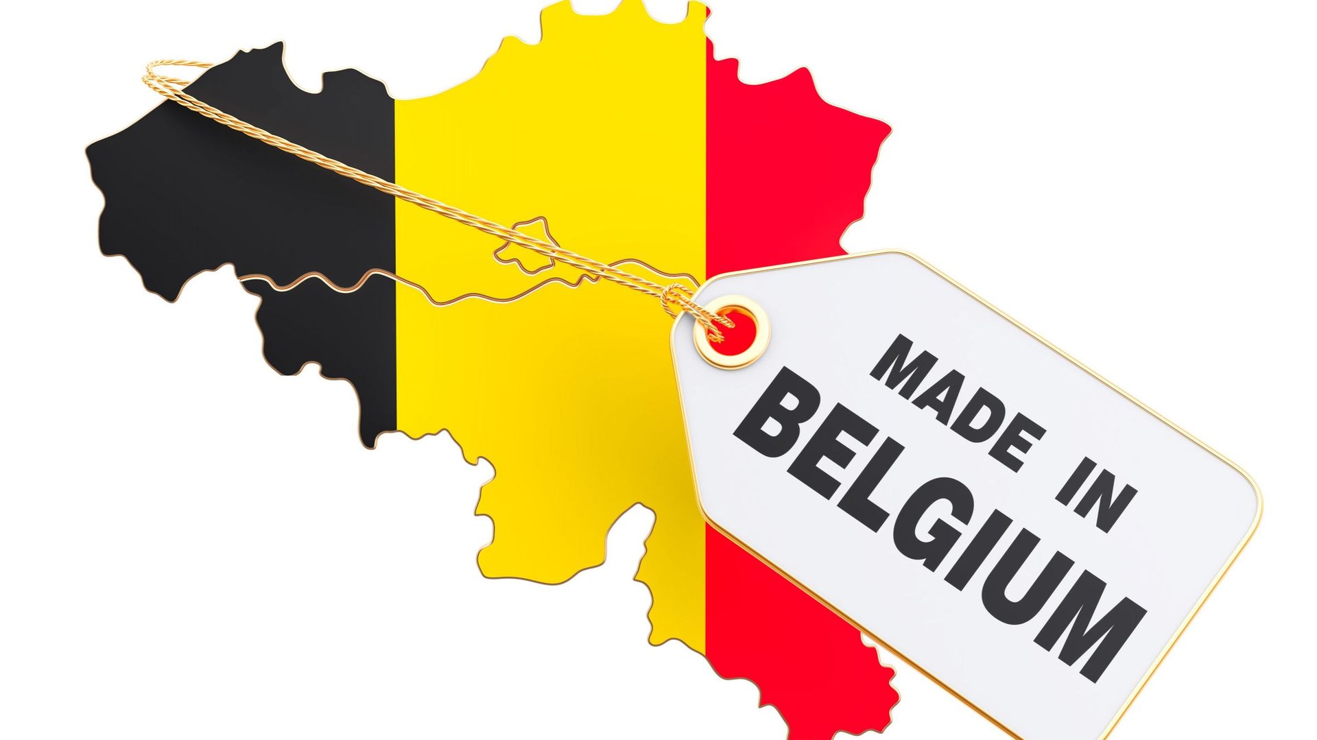 Made in Belgium concept, 3D rendering isolated on white background