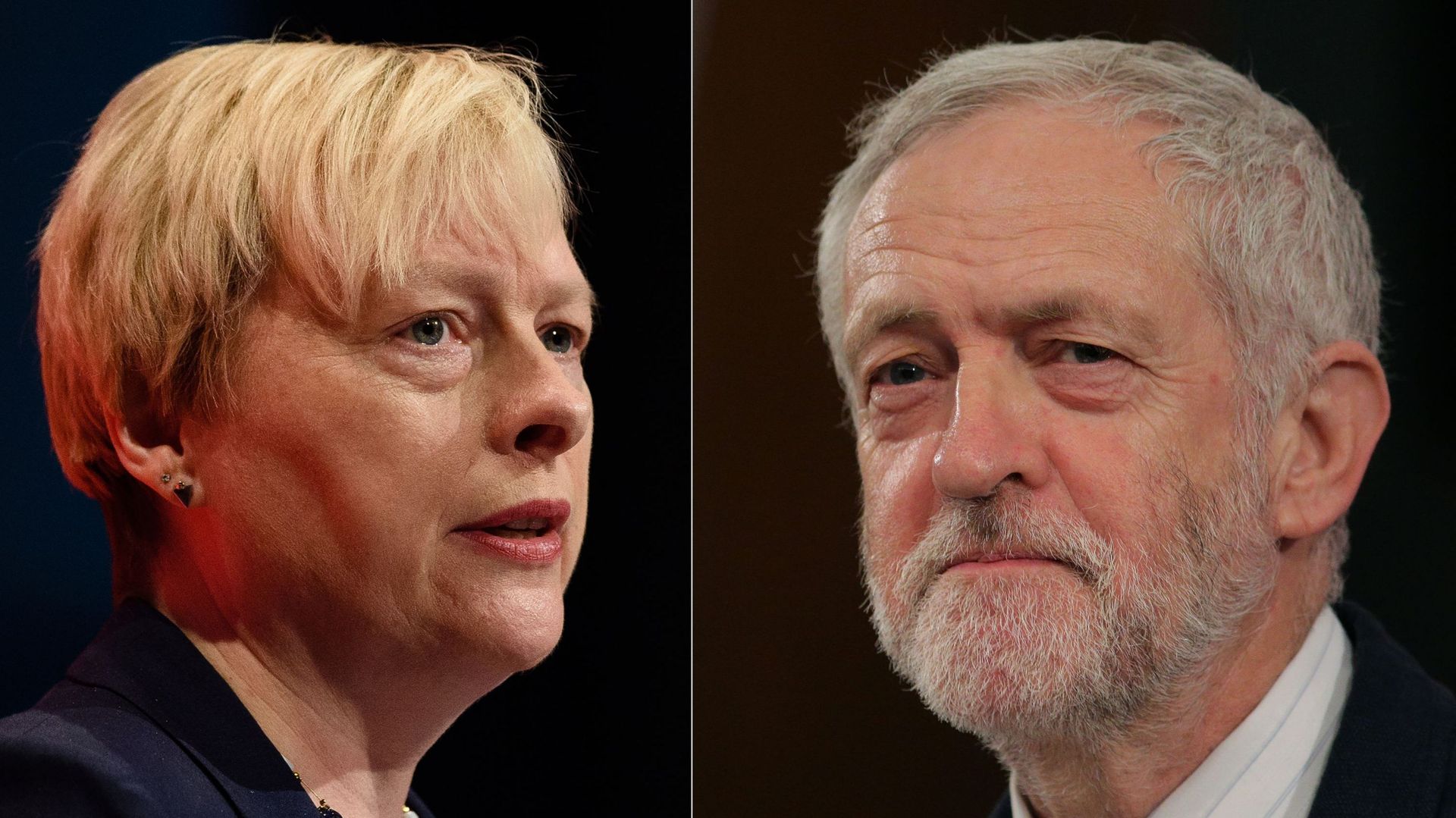 Angela Eagle, future candidature à la direction du Labour britannique, et Jeremy Corbyn, actuellement à la tête du parti.