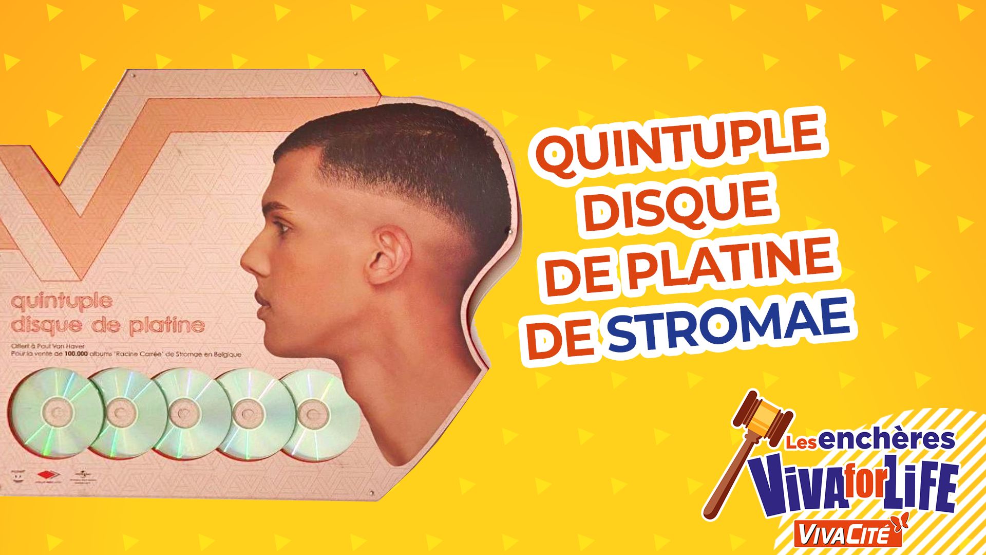Le quintuple disque de platine "Racine Carrée" de Stromae adjugé à 6000 €
