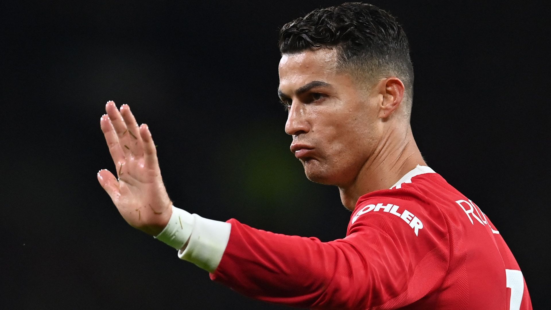 Cristiano Ronaldo sous le maillot de Manchester United face à l’Atalanta en Ligue des Champions