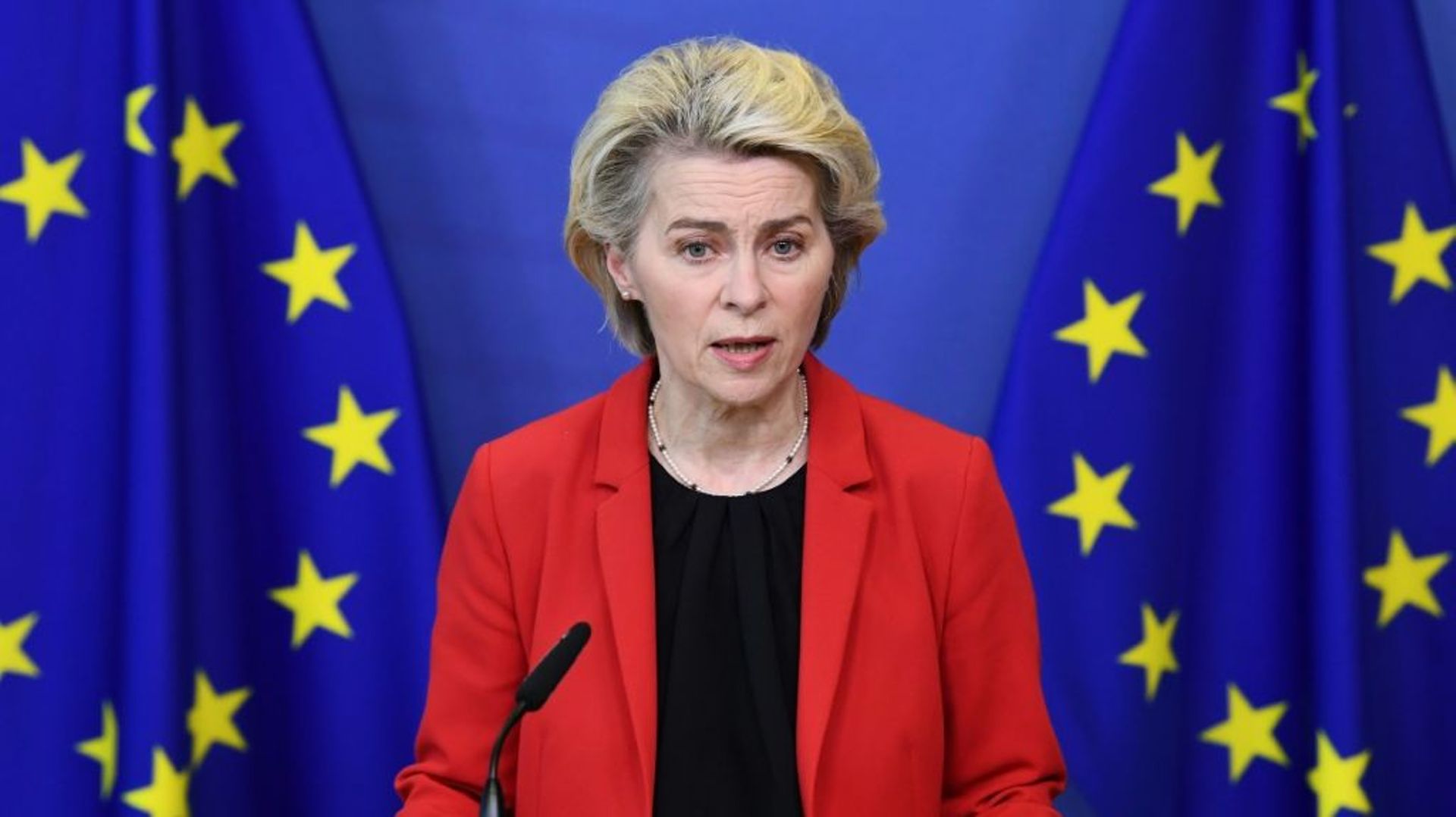 La présidente de la Commission Ursula von der Leyen, à Bruxelles, le 24 janvier 2022