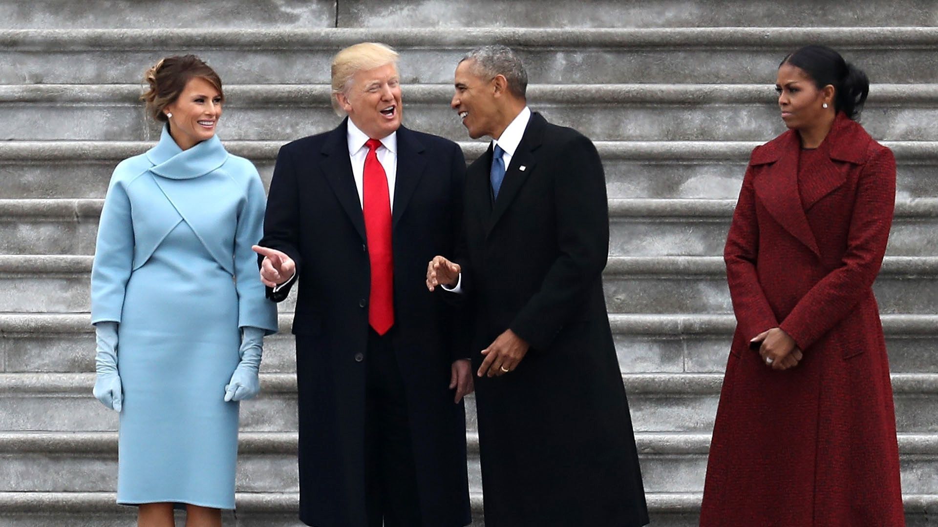 Couples Trump- Obama le 20 janvier 2017