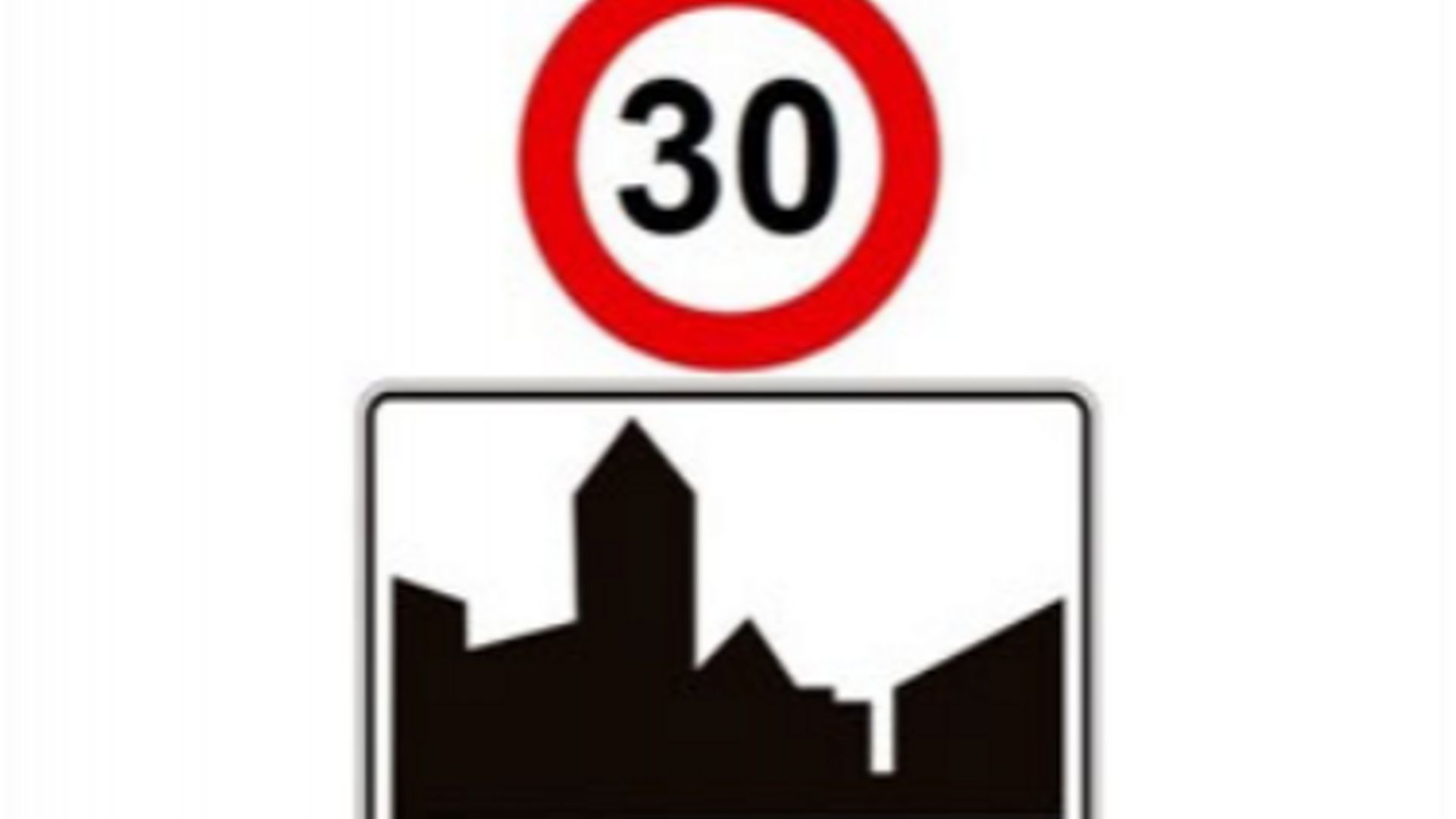 Si le panneau d'entrée en agglomération est superposé du panneau zone 30, cette limite de vitesse est à appliquer dans toute l'agglomération