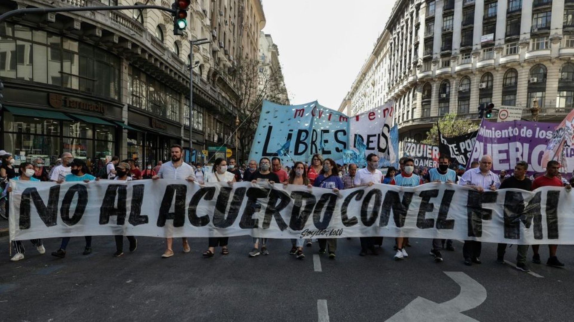 Manifestation contre un accord avec le FMI, le 11 décembre 2021 à Buenos Aires