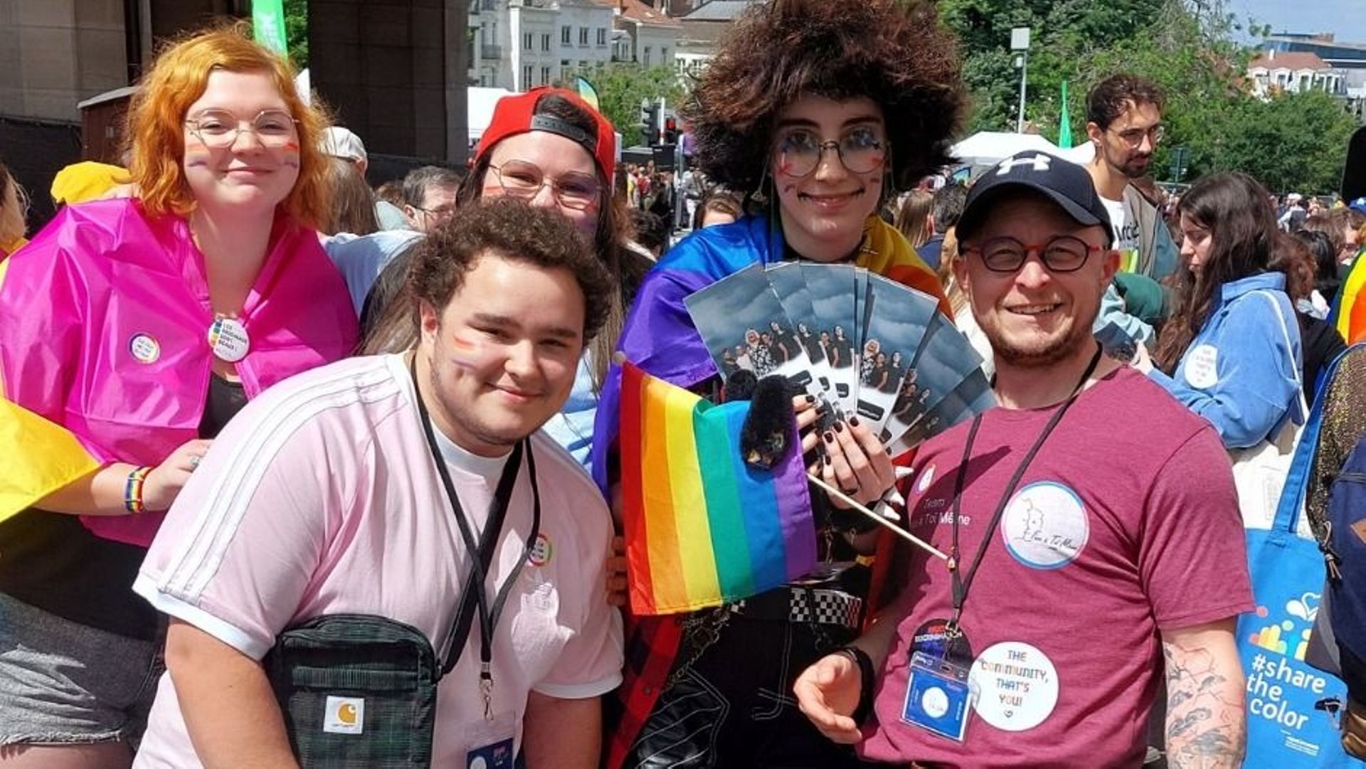 Les membres de l’association à la Pride 2022 de Bruxelles.