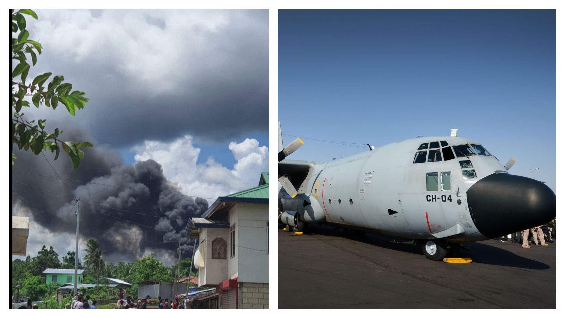 Image amateur du crash et C-130 belge à Bamako, au Mali, en 2013 (illustration)